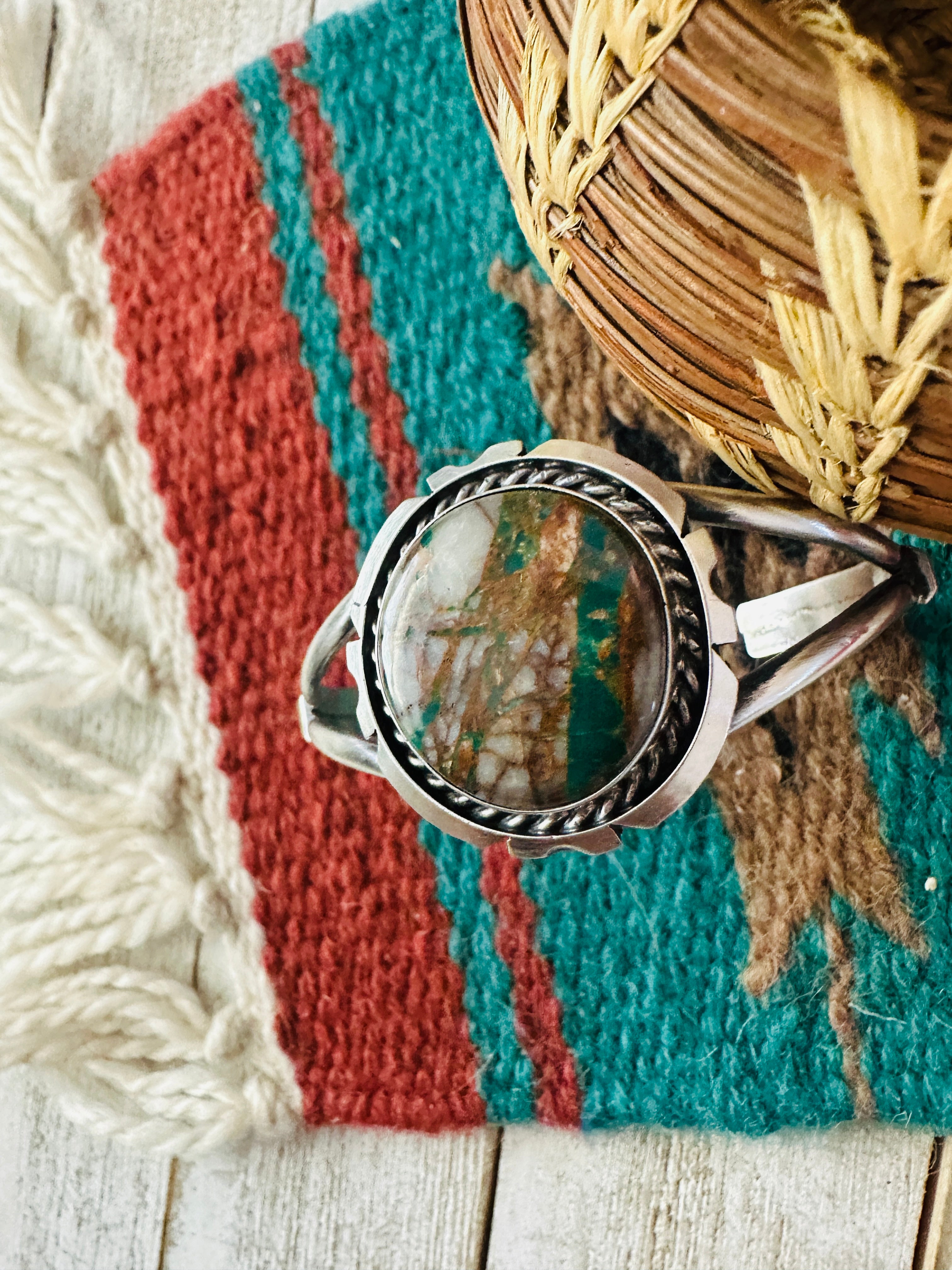 Handcrafted Sterling Silver & Royston Turquoise Cuff Bracelet