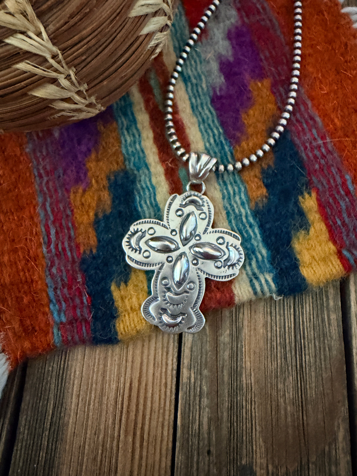 Handcrafted Sterling Silver Cross Pendant by Benson Shorty