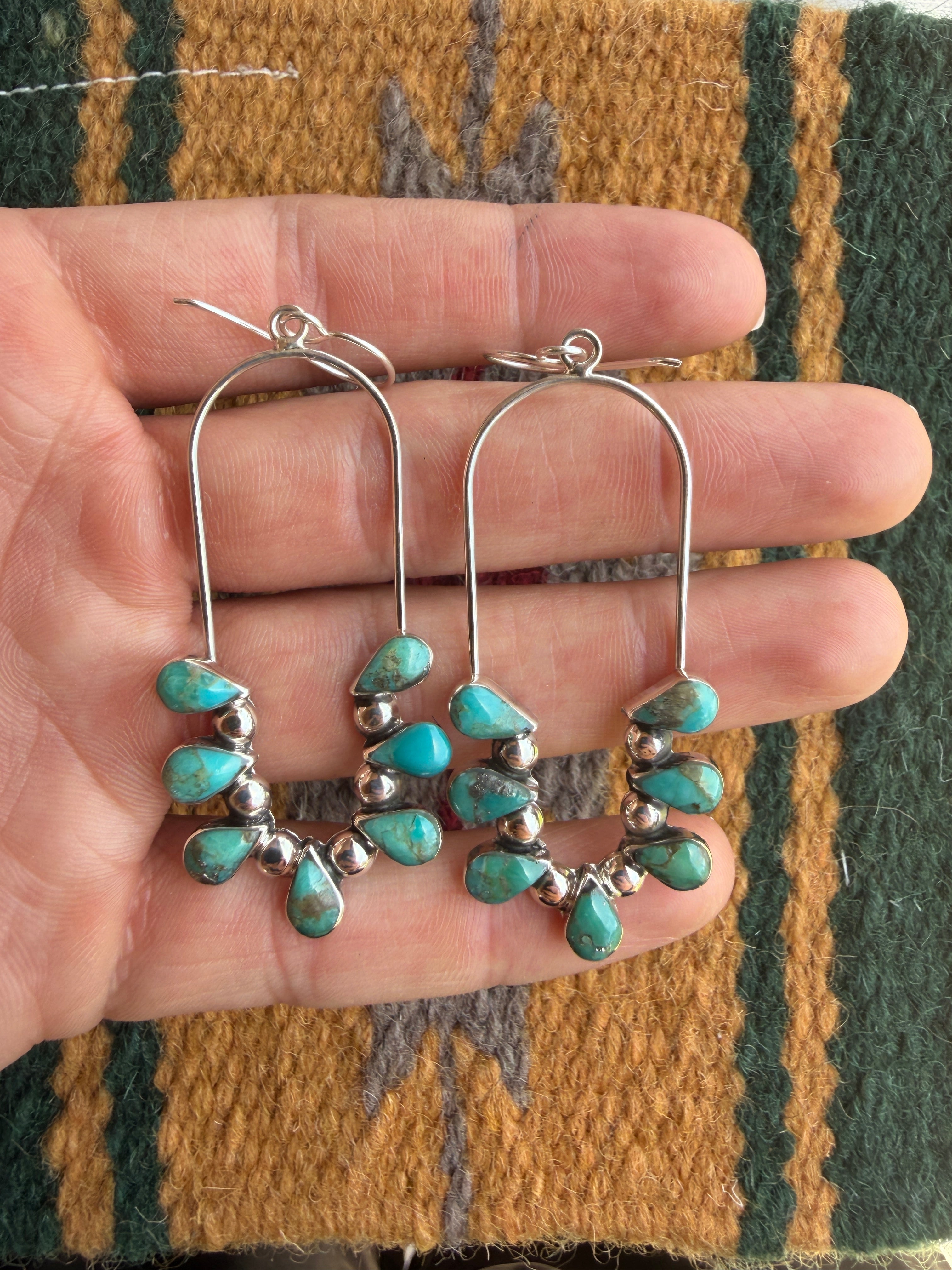 Handmade Turquoise & Sterling Silver Dangle Earrings