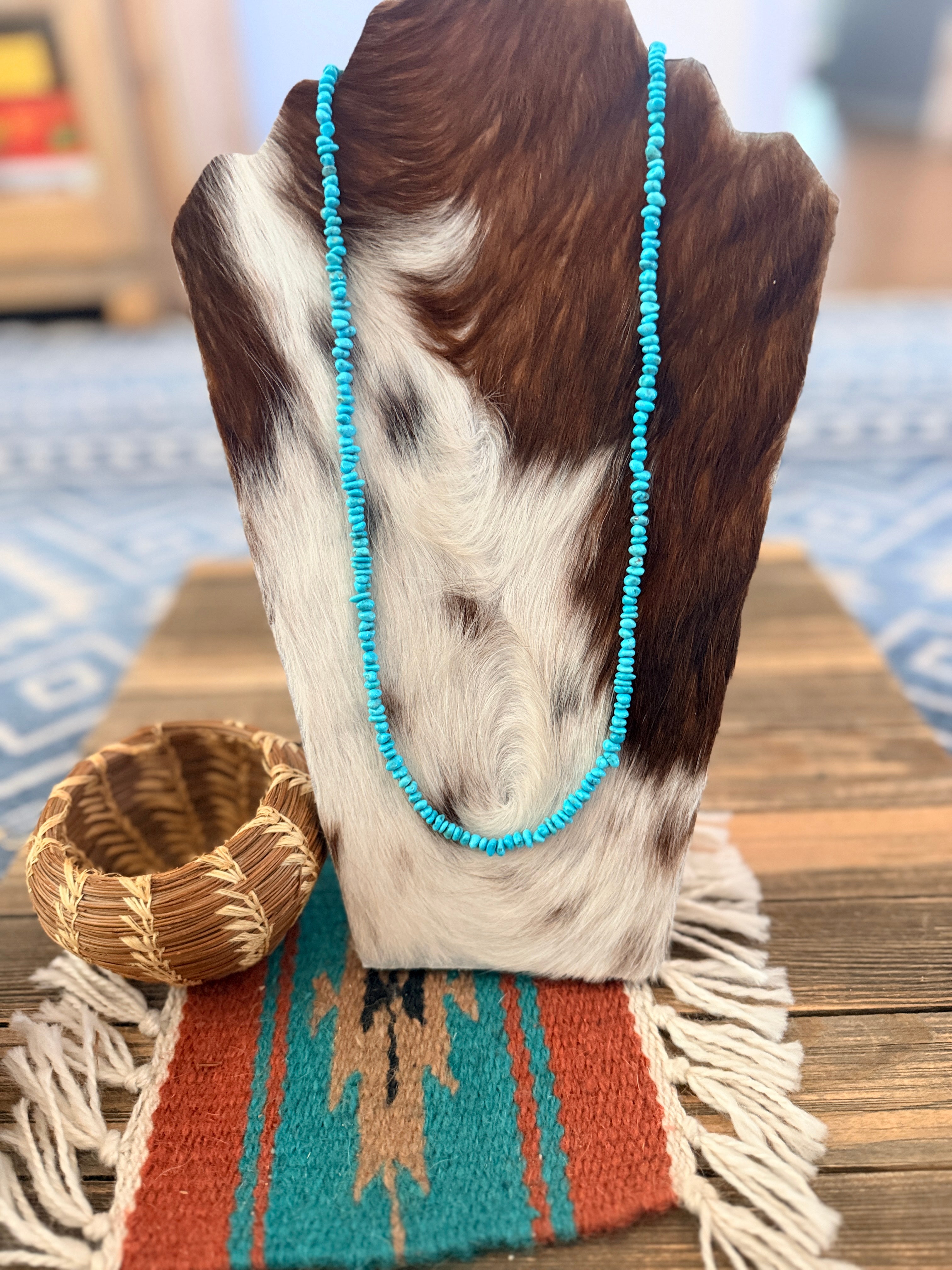 Handcrafted Turquoise 30" Beaded Necklace