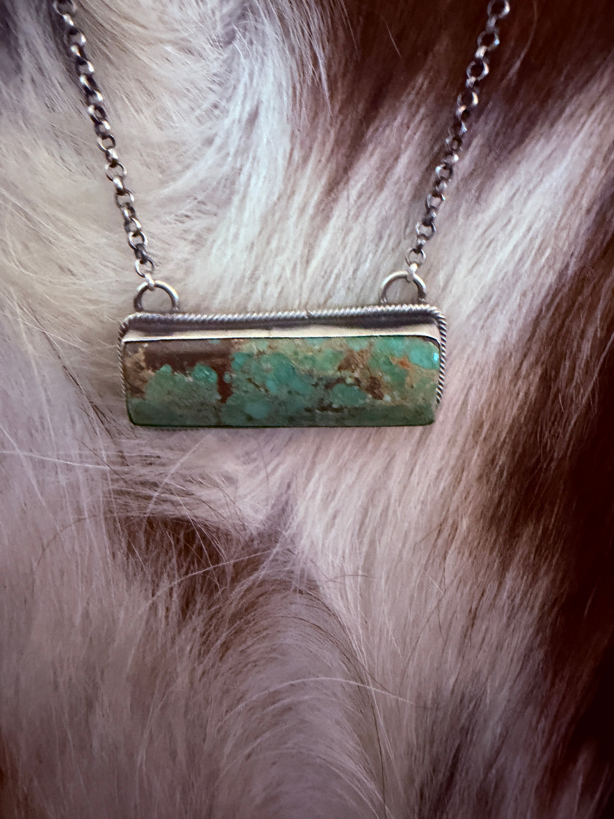 Handcrafted Turquoise & Sterling Silver Bar Necklace