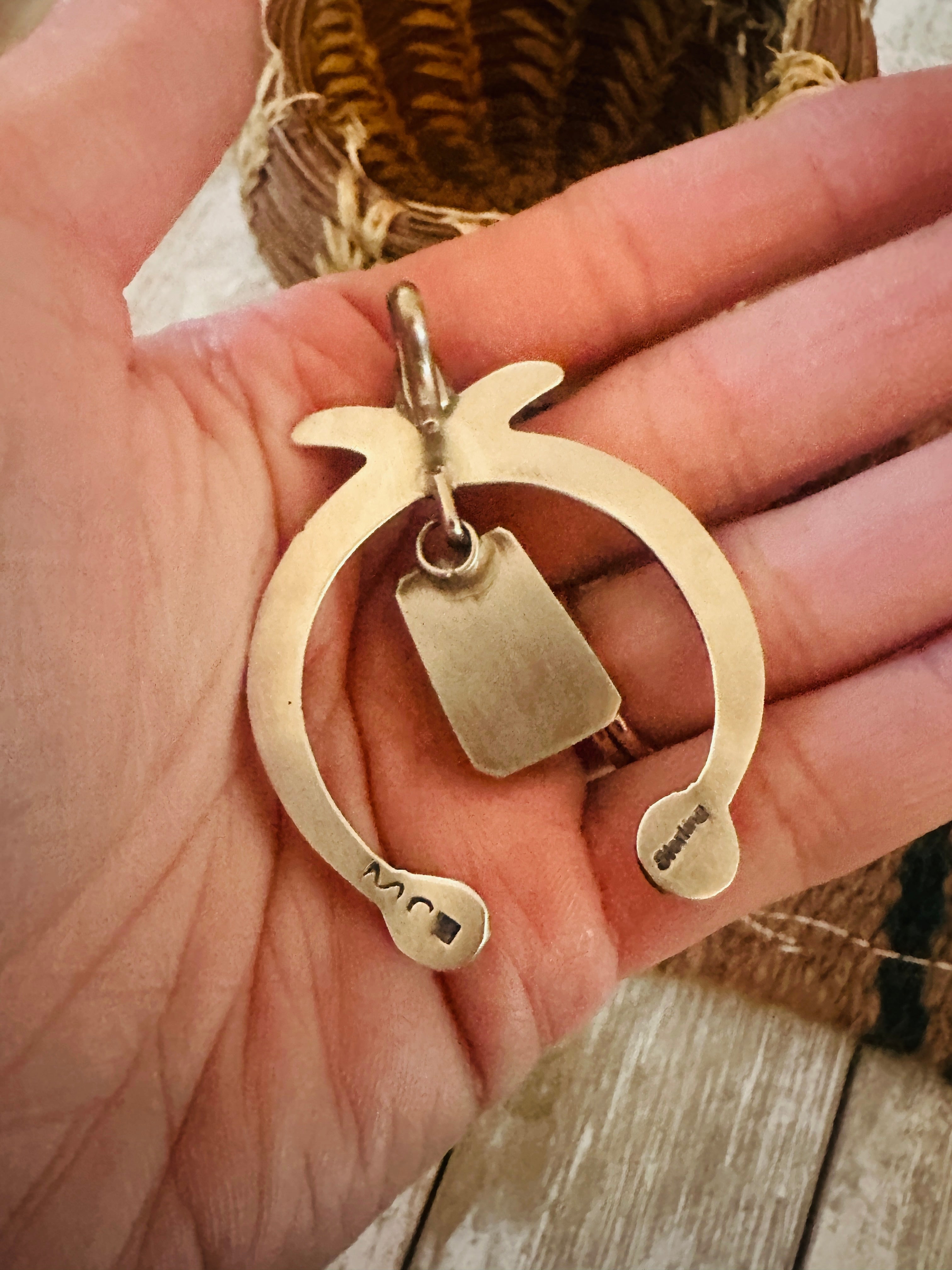 Handcrafted Sterling Silver & Orange Spiny Naja Pendant by Martha Cayatineto