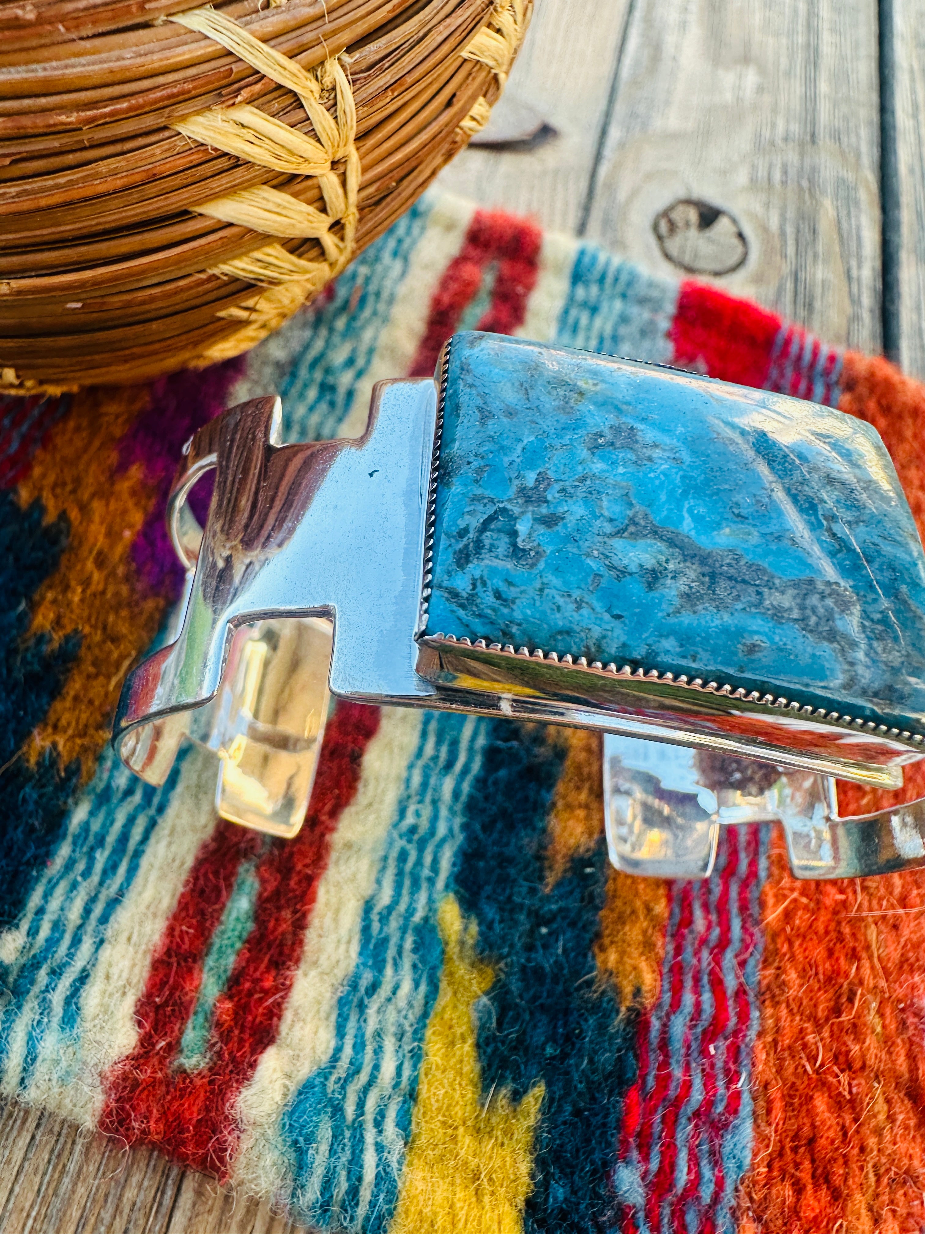 Handcrafted Sterling Silver & Turquoise Cuff Bracelet