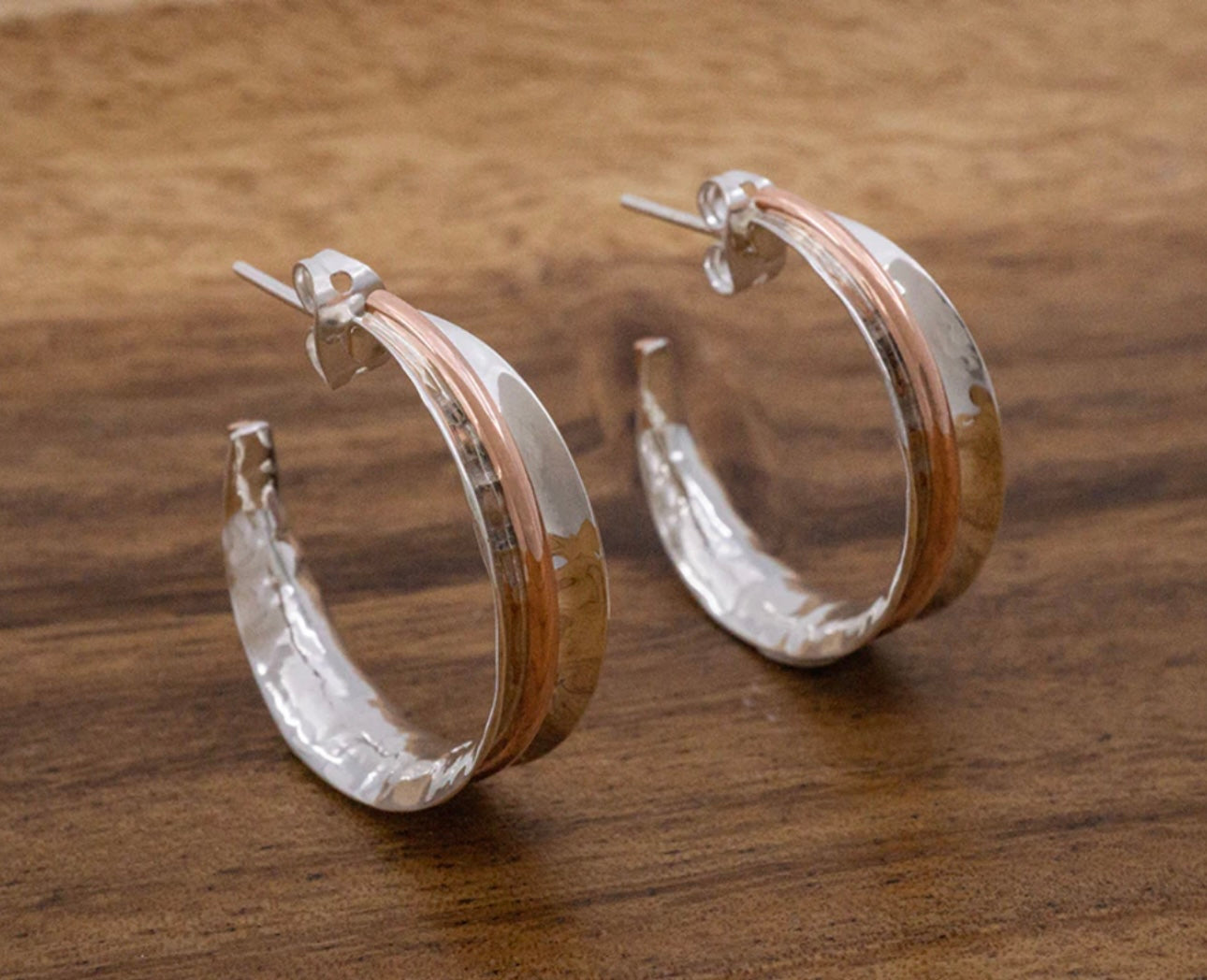 Copper Reflection Hoops