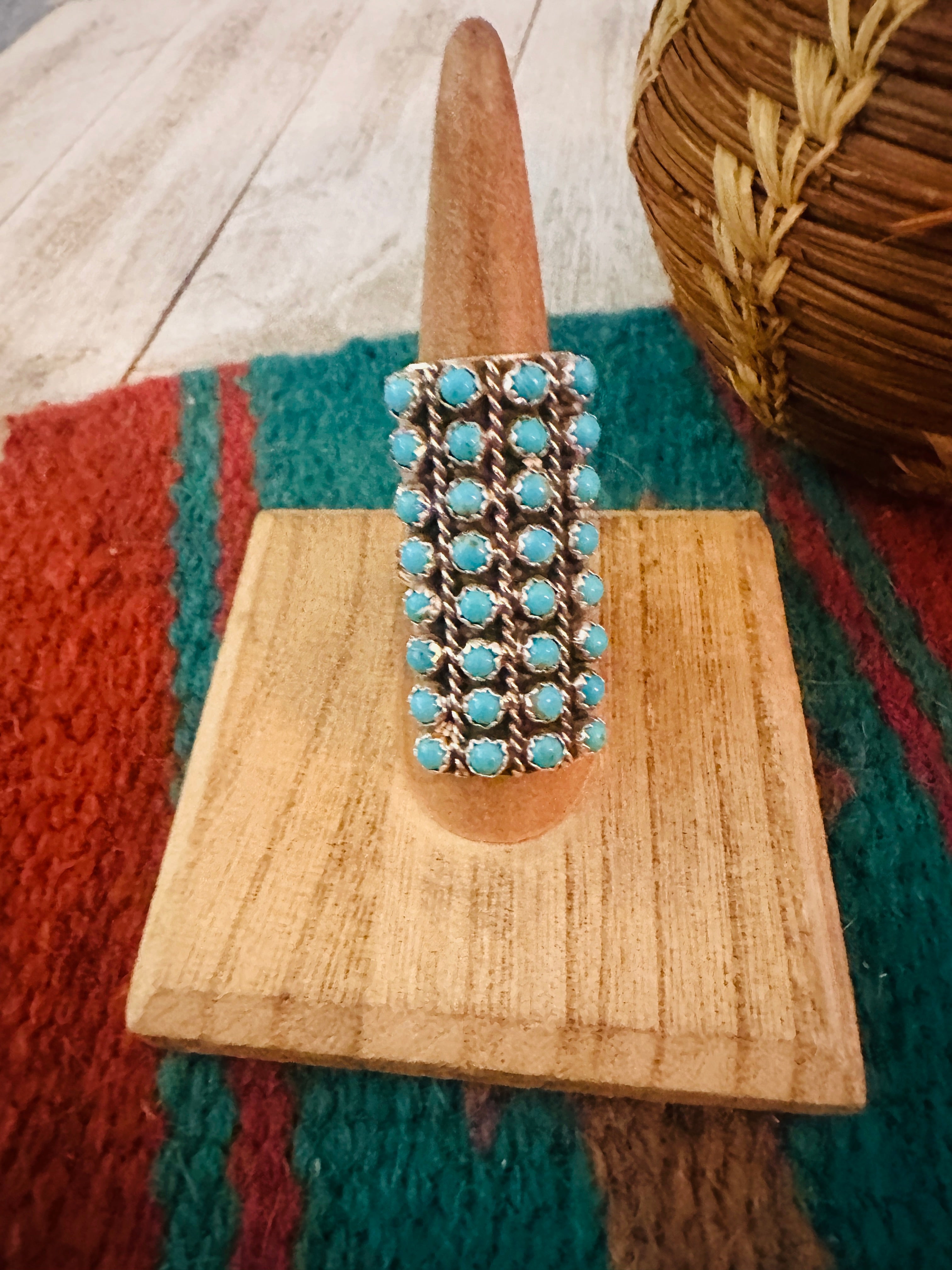 Zuni Sterling Silver & Turquoise Snake Eye Ring