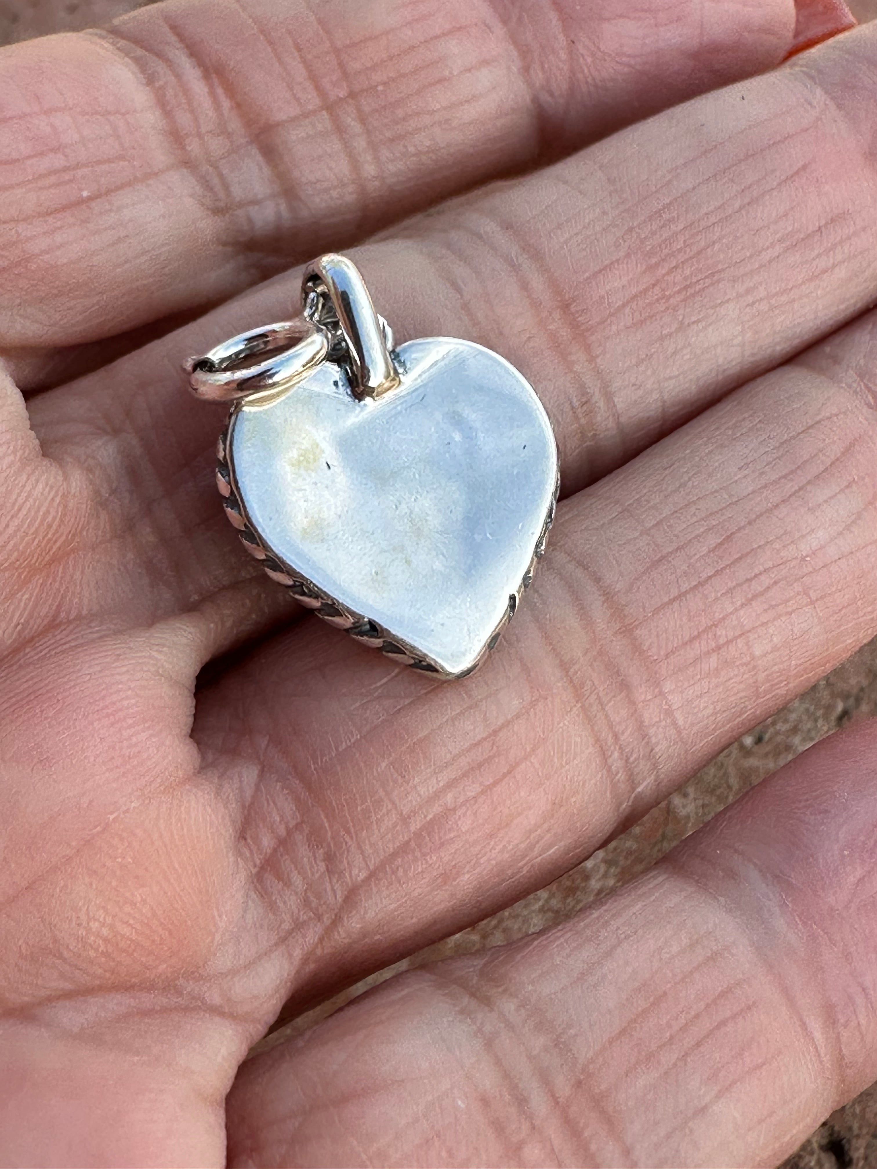 Sterling Silver Heart  Horseshoe Charm