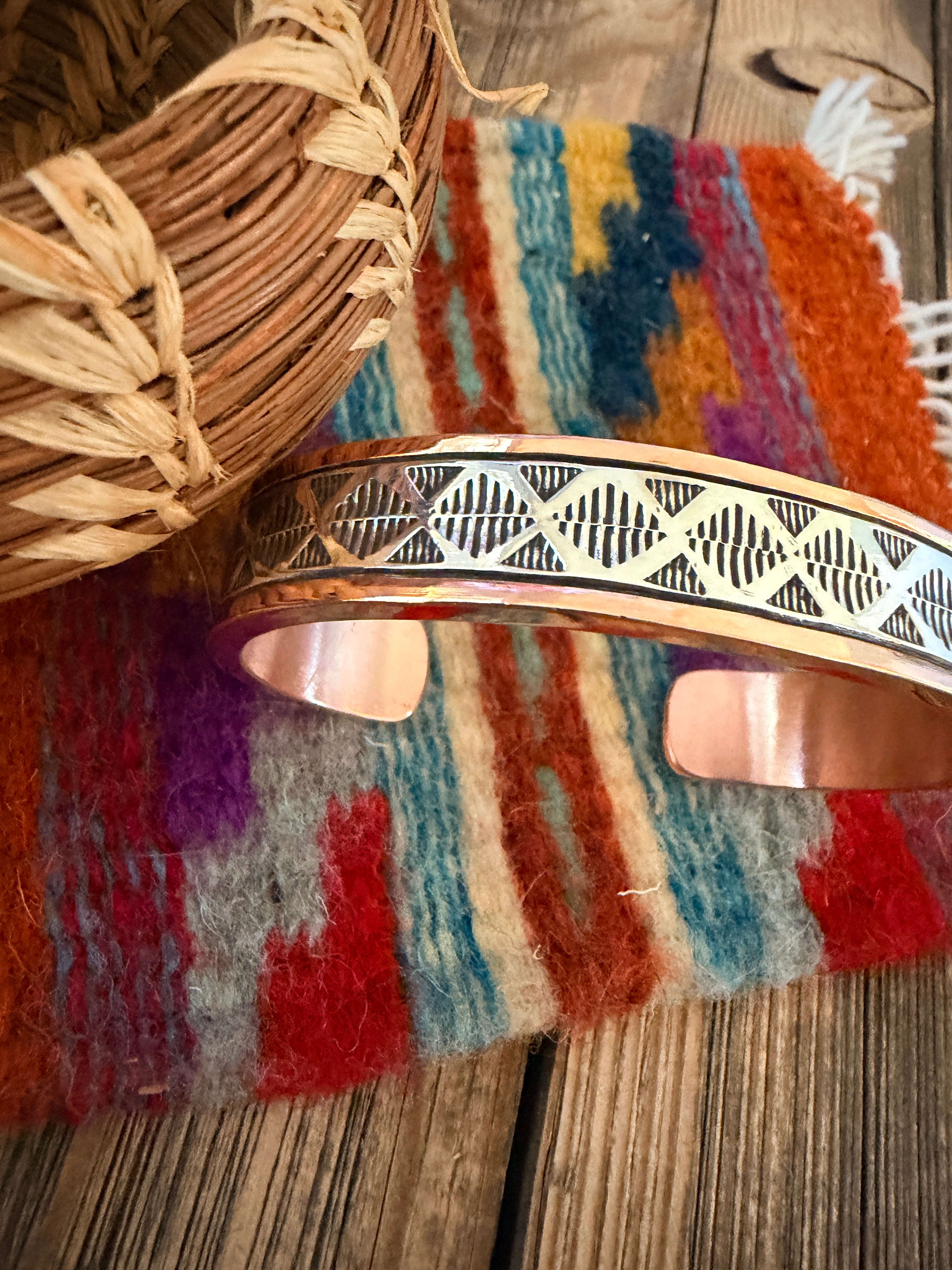 Handcrafted Copper & Sterling Silver Cuff Bracelet