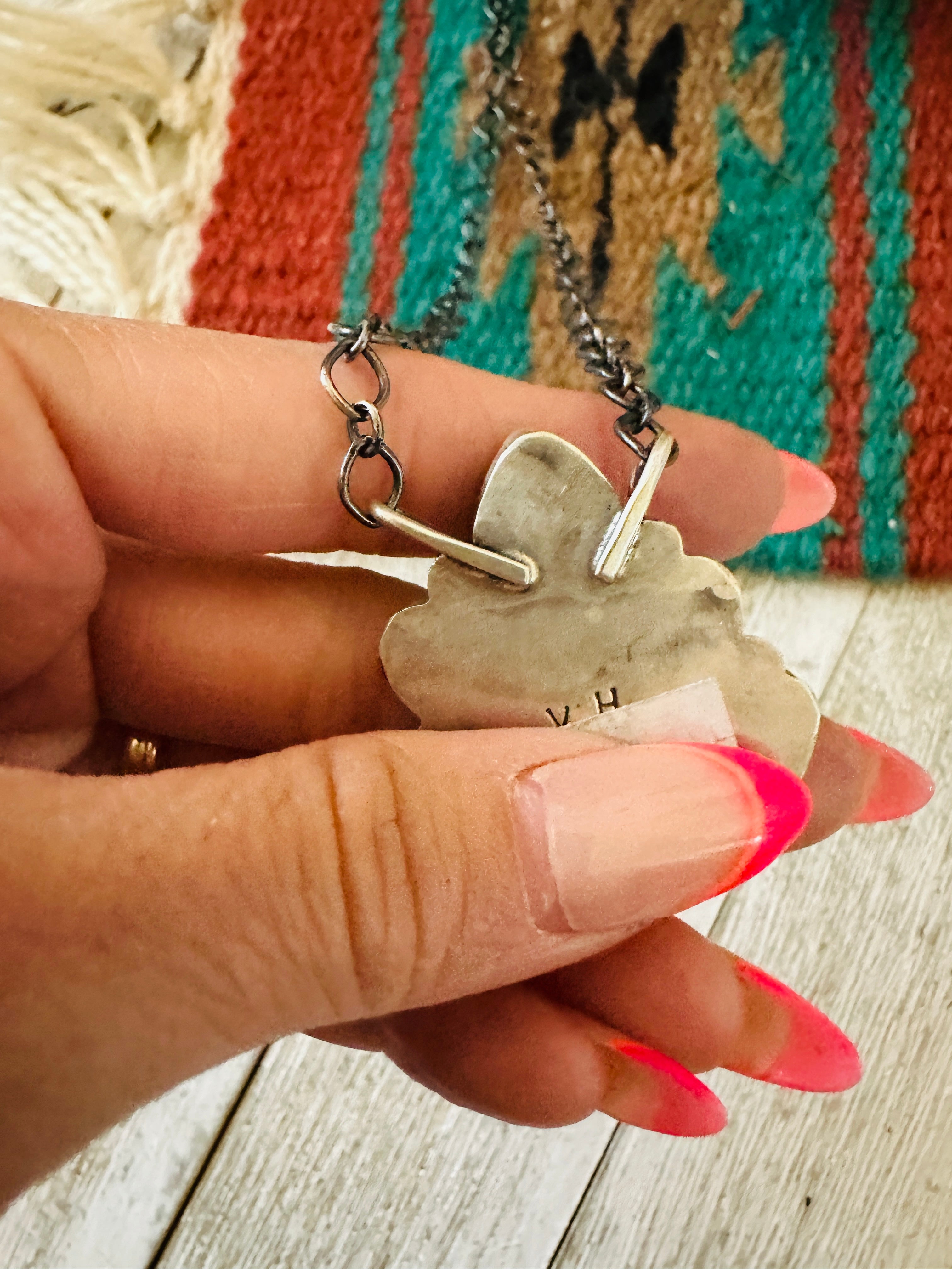 Handcrafted Sterling Silver & Turquoise Cluster Necklace