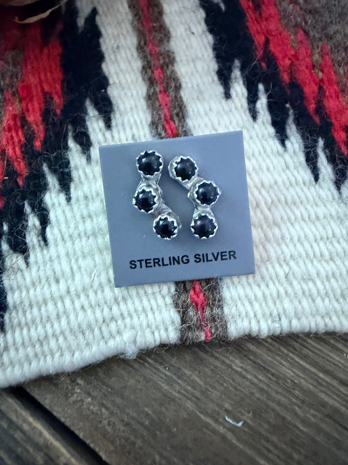 Handcrafted Onyx & Sterling Silver Stud Earrings