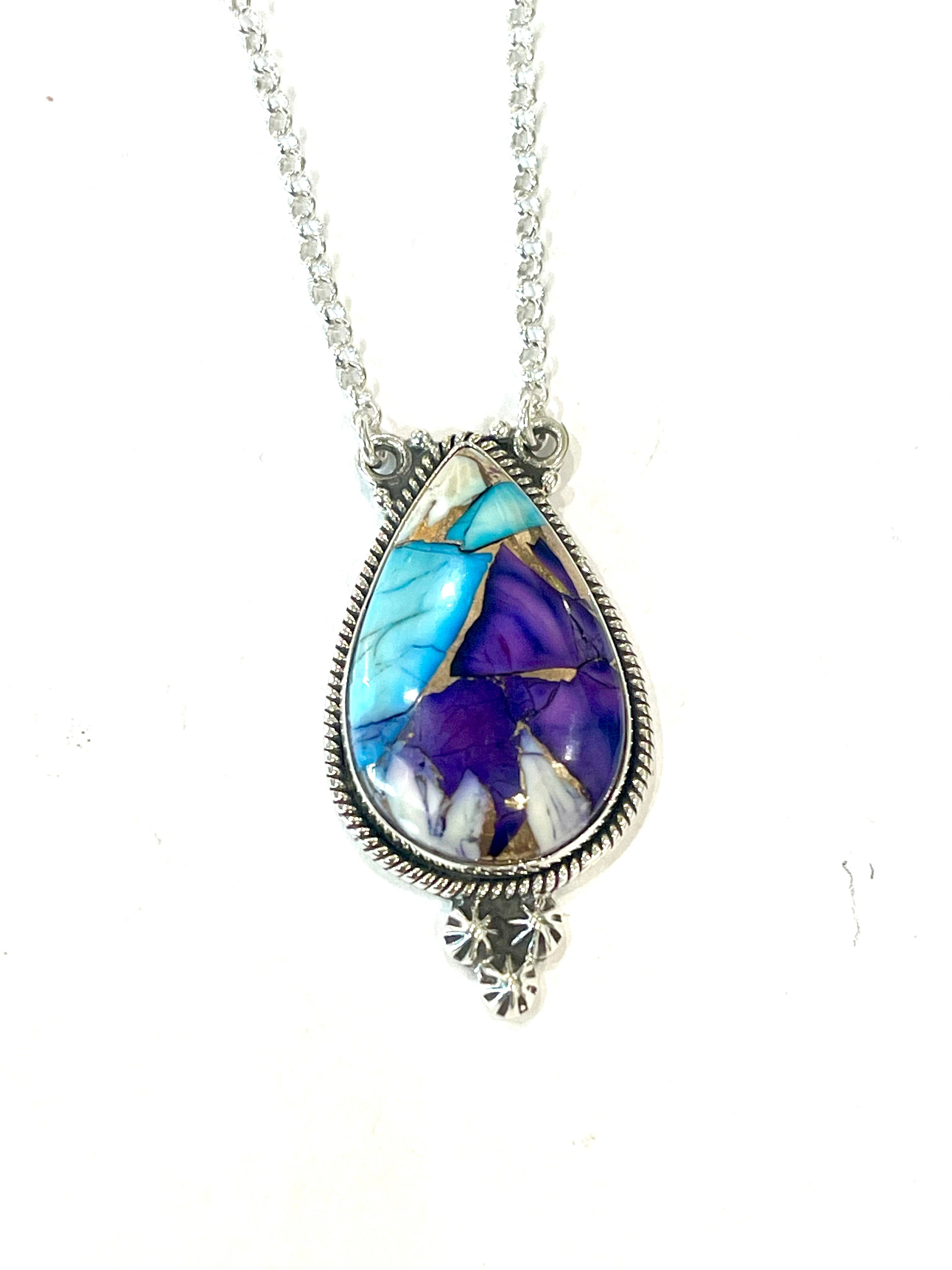 Handmade Sterling Silver & Purple Dream Mojave Necklace