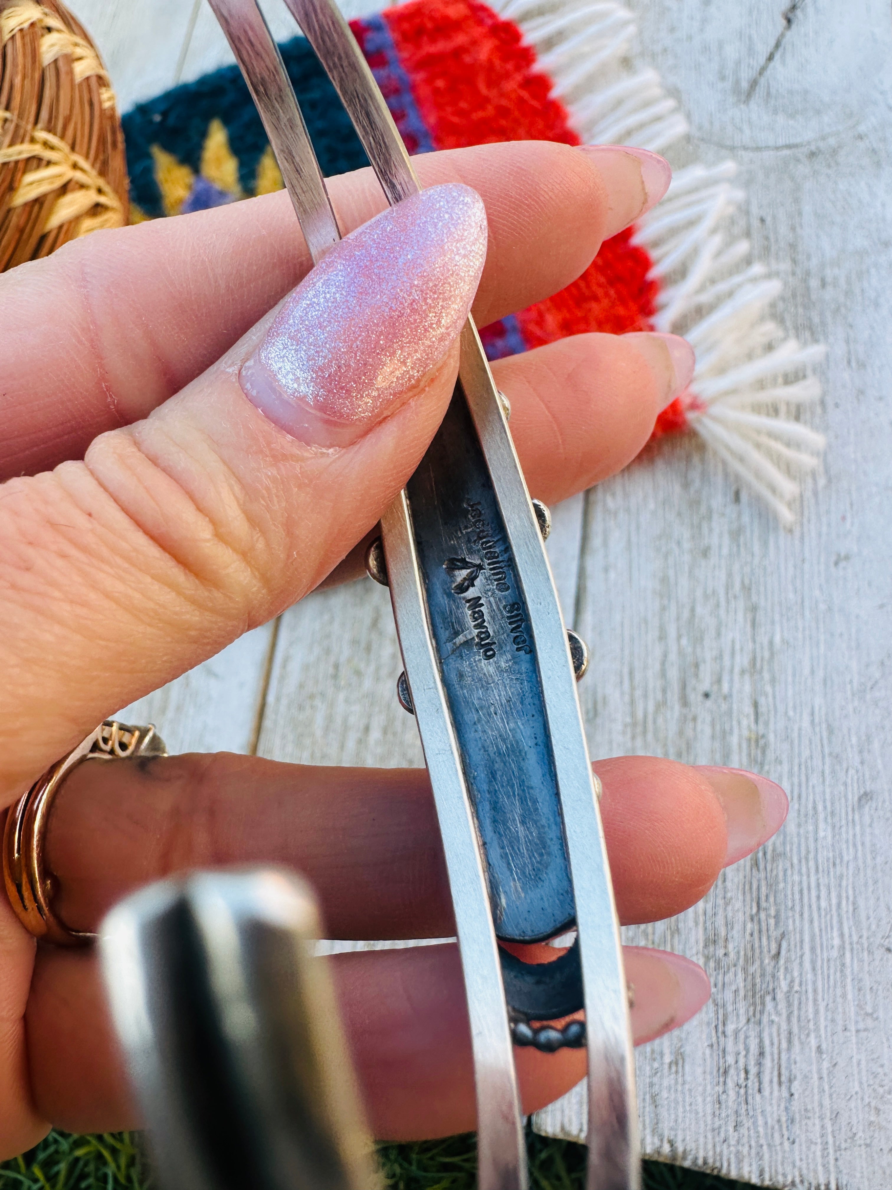 Handcrafted Turquoise & Sterling Silver Cuff Bracelet by Jacqueline Silver