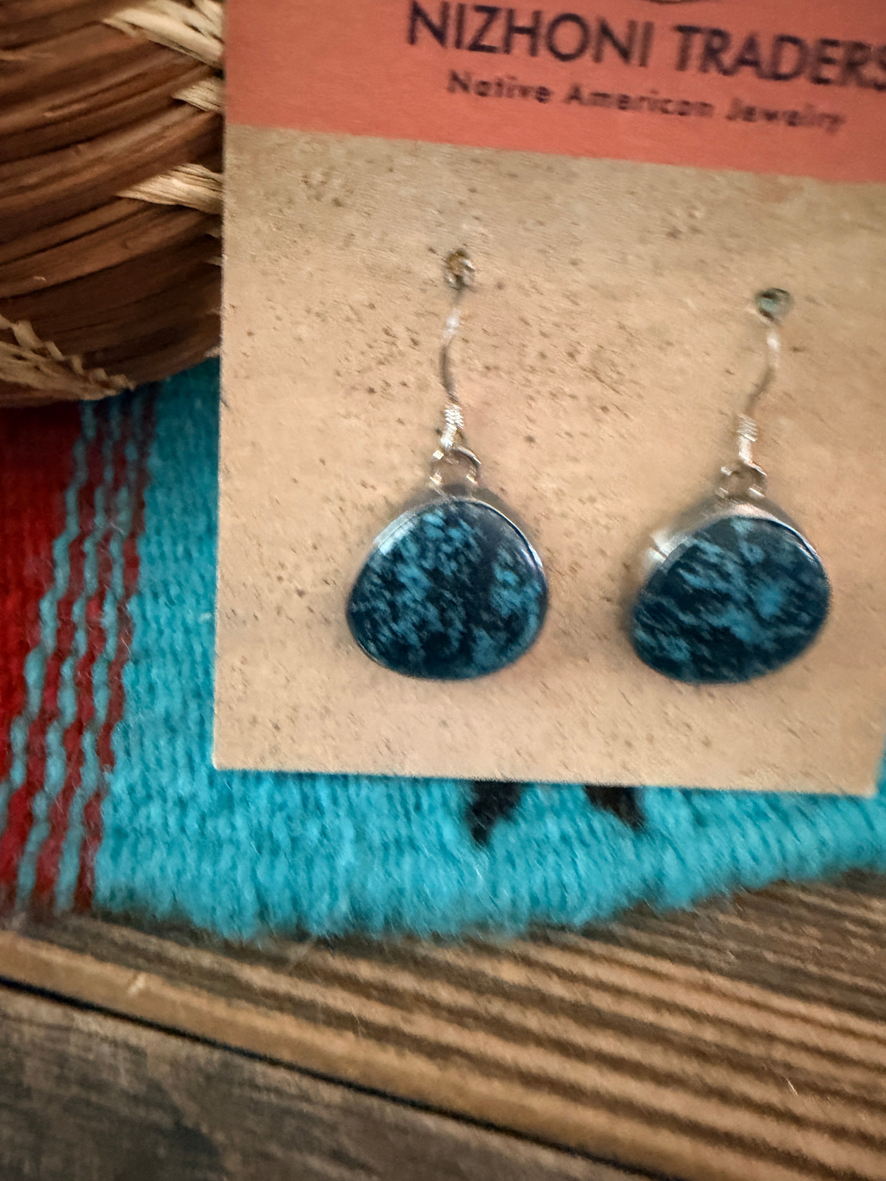 Handcrafted Turquoise & Sterling Silver Dangle Earrings