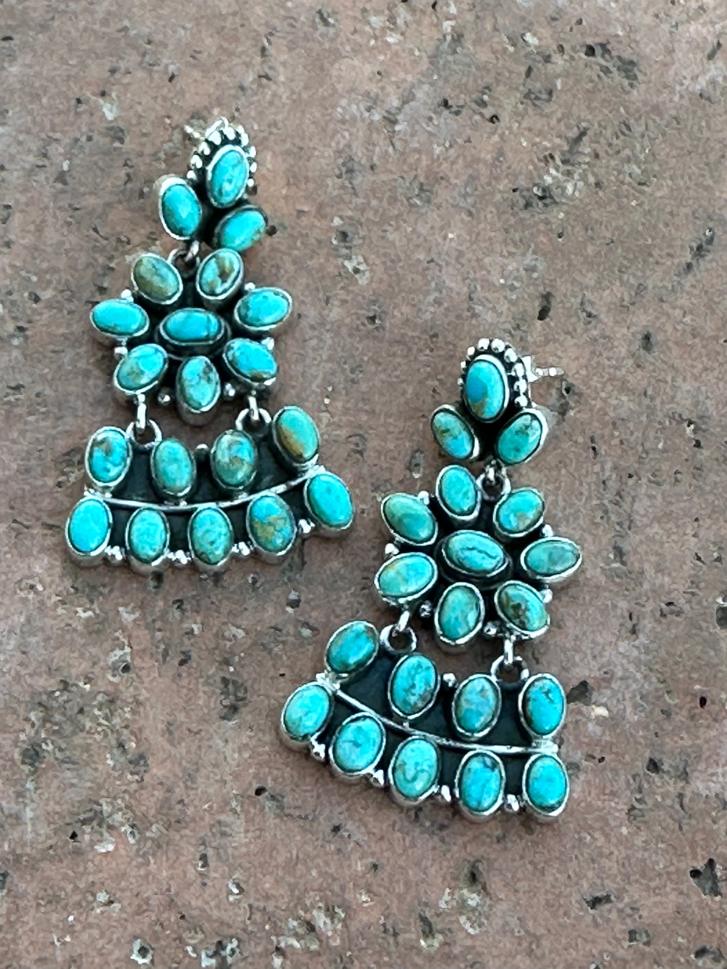 Rockin Natural Royston  Turquoise and Sterling Silver Dangles