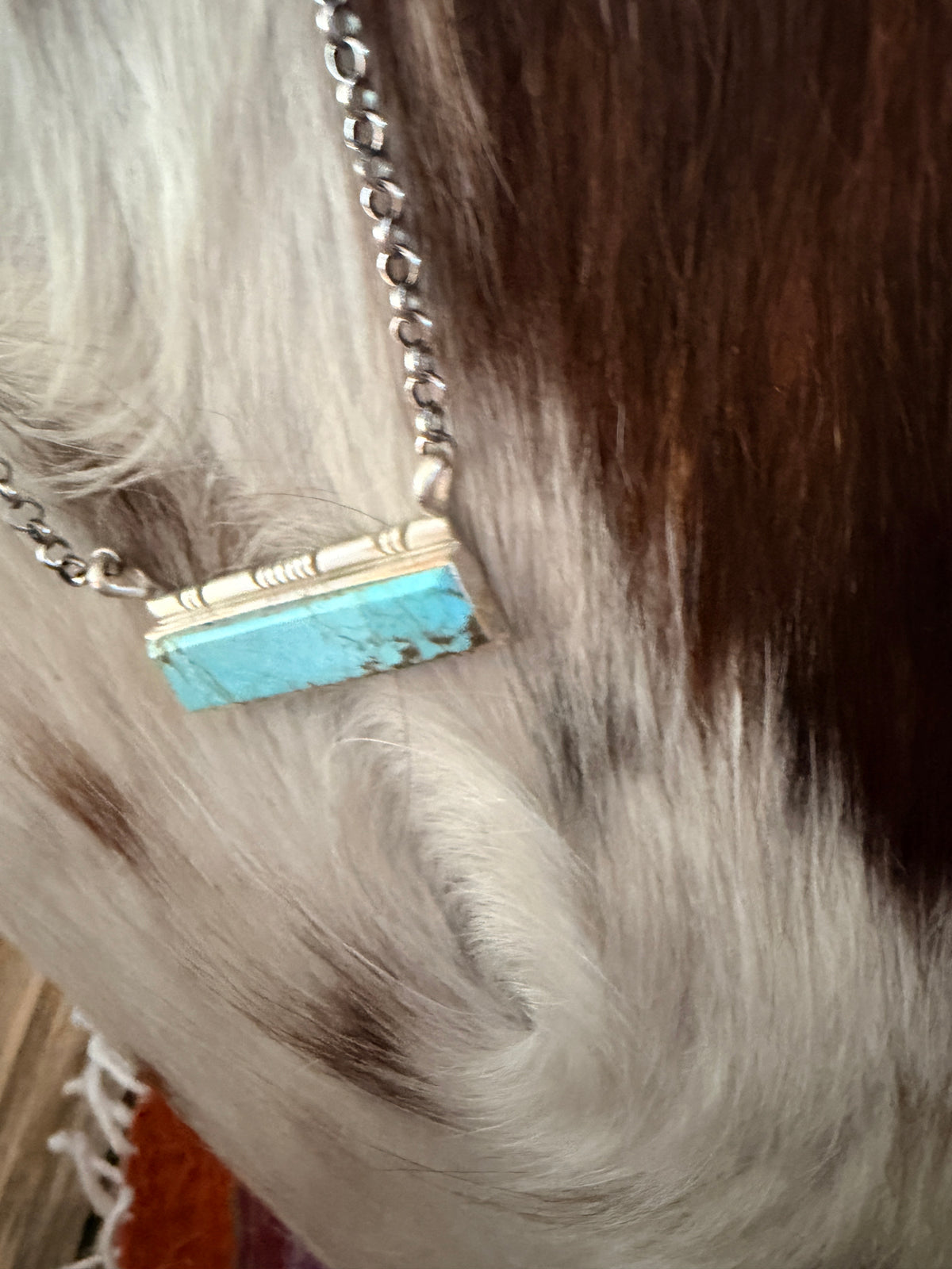 Handcrafted Turquoise & Sterling Silver Bar Necklace