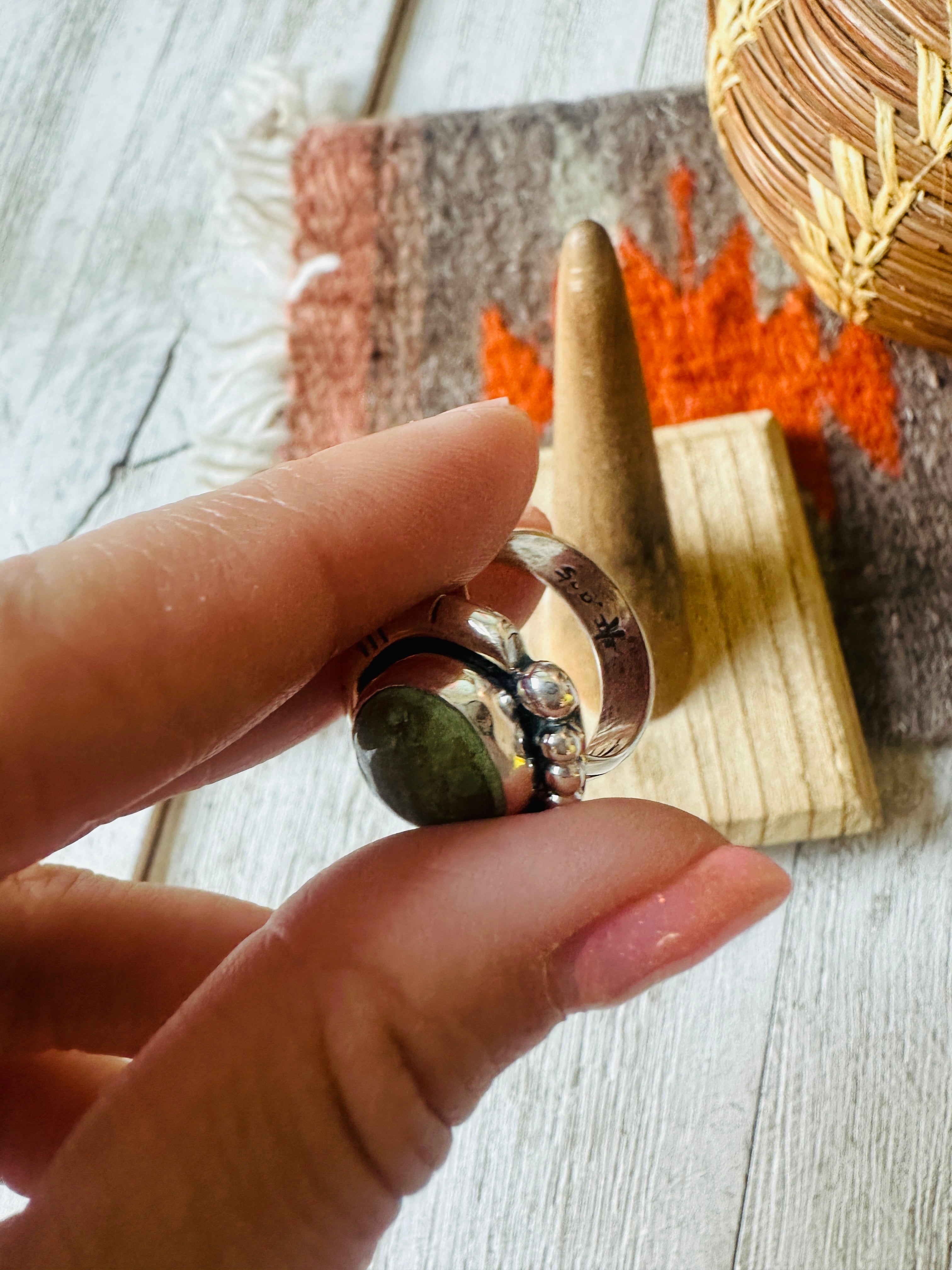 Navajo Turquoise & Sterling Silver Ring Size 6