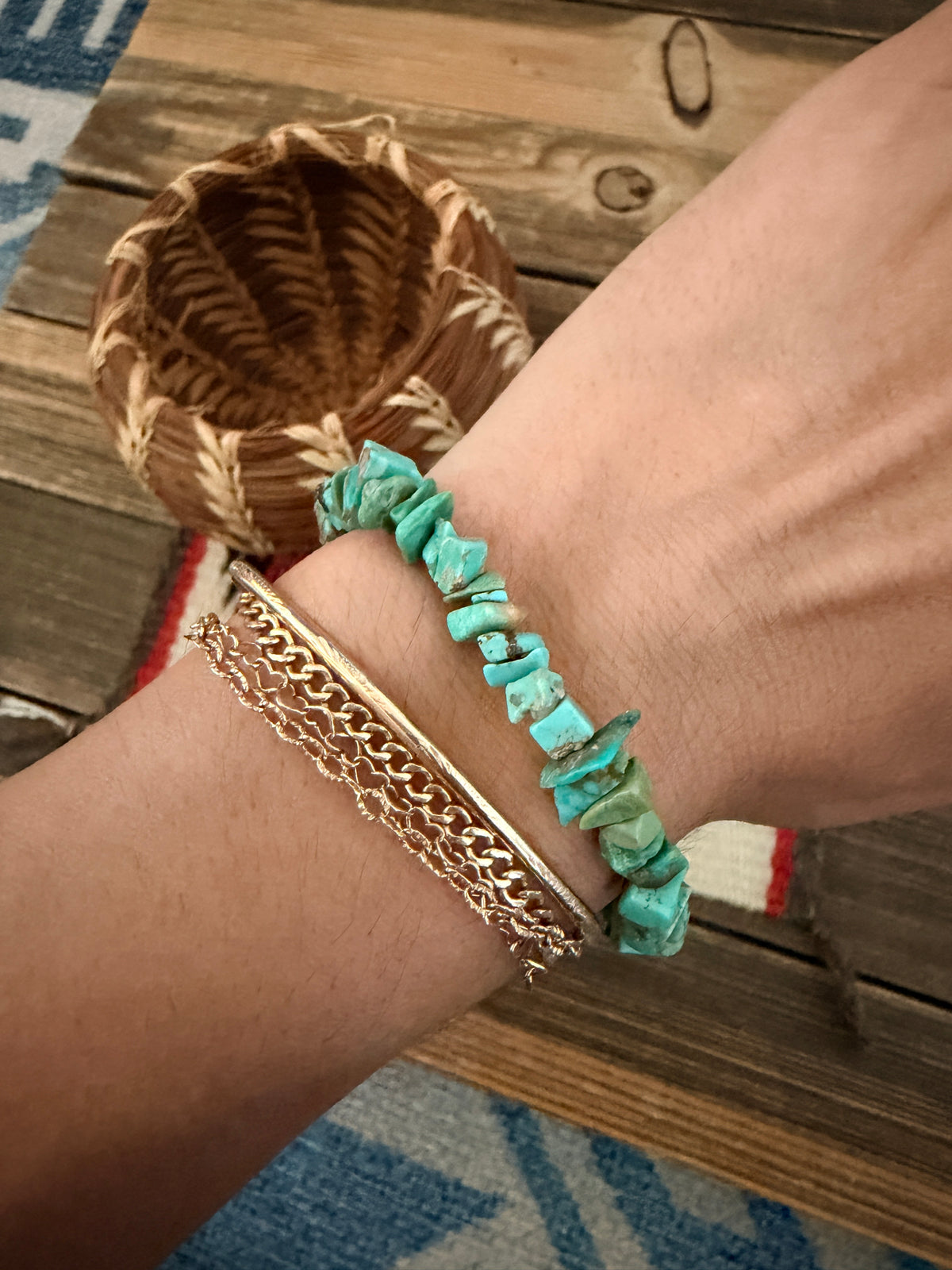 Handcrafted Turquoise Beaded Bracelet