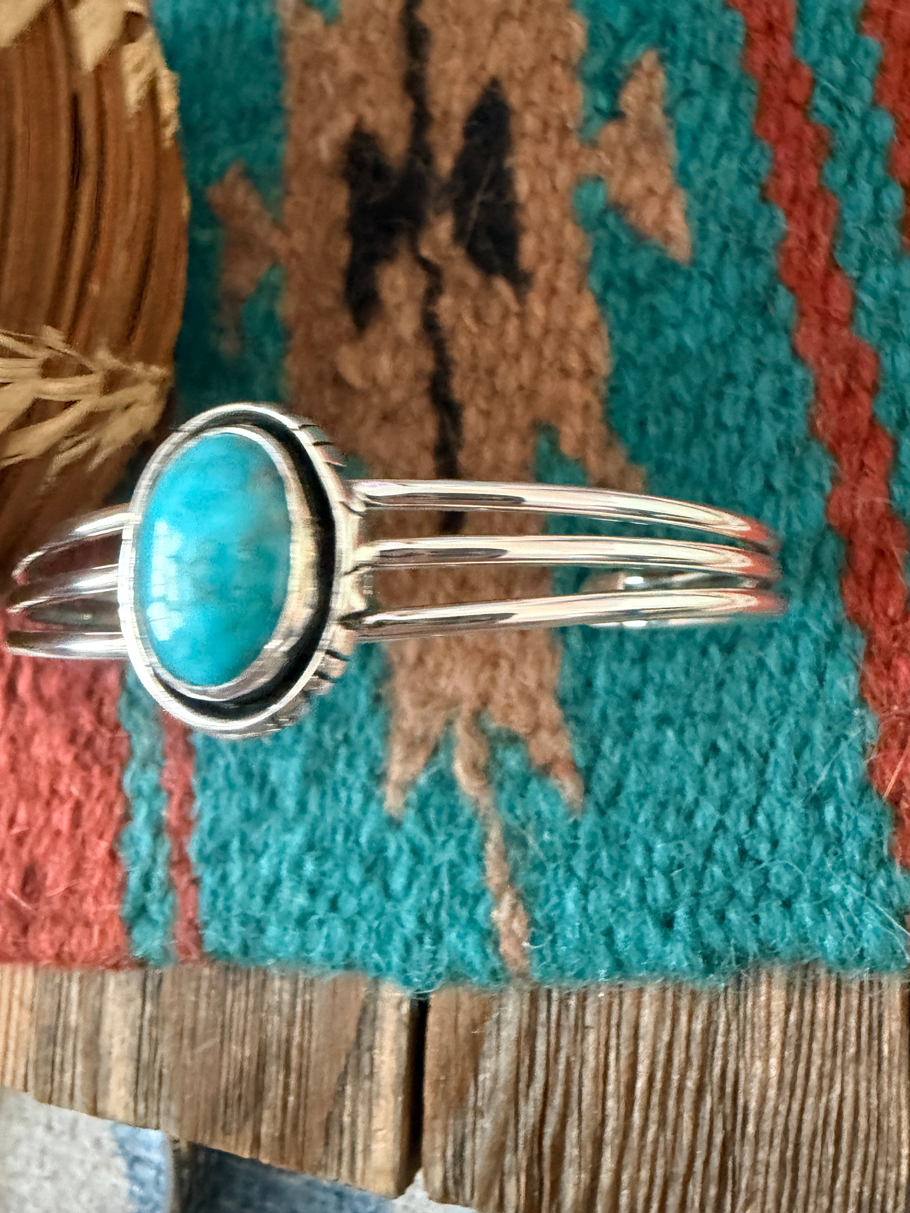 Handcrafted Sterling Silver & Turquoise Cuff Bracelet