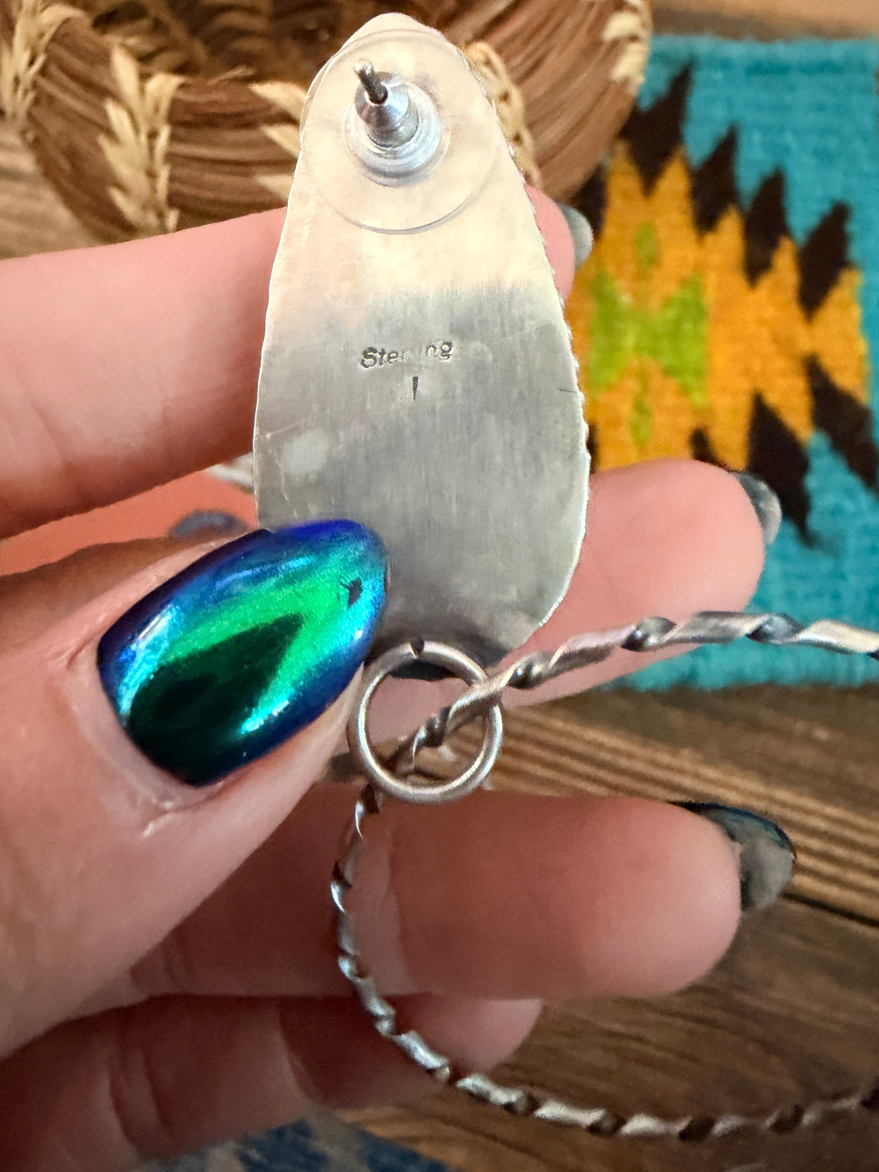 Handcrafted Bumblebee & Sterling Silver Hoop Earrings