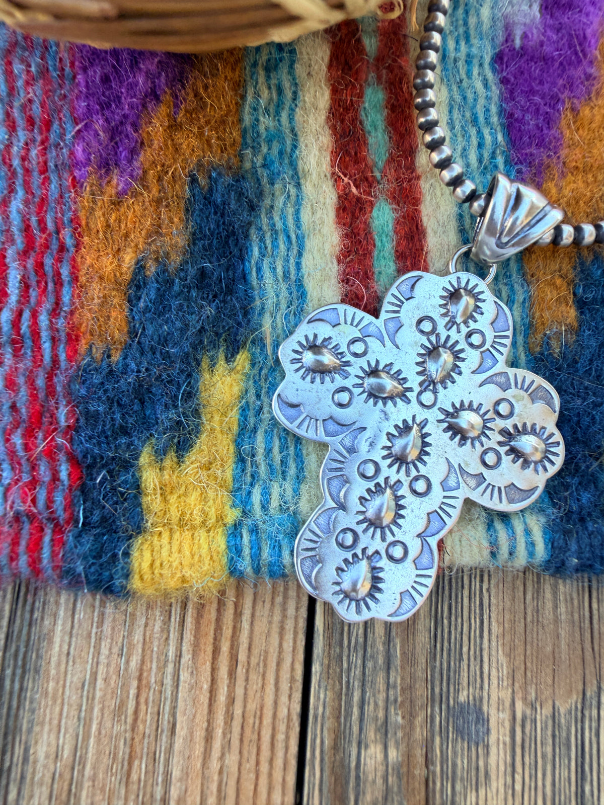 Handcrafted Sterling Silver Cross Pendant by Benson Shorty
