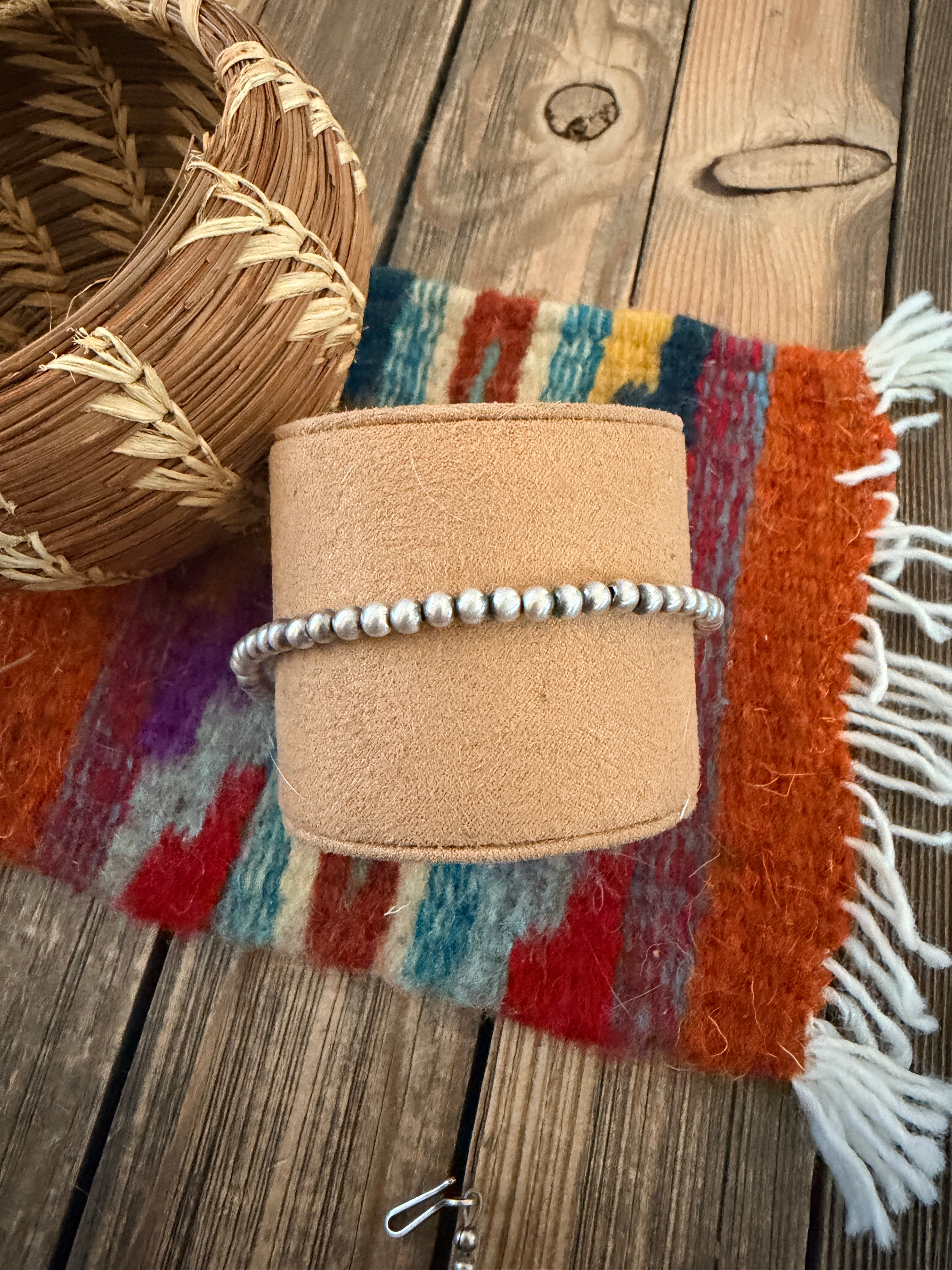 Handcrafted 4mm Sterling Silver Pearl Beaded Bracelet
