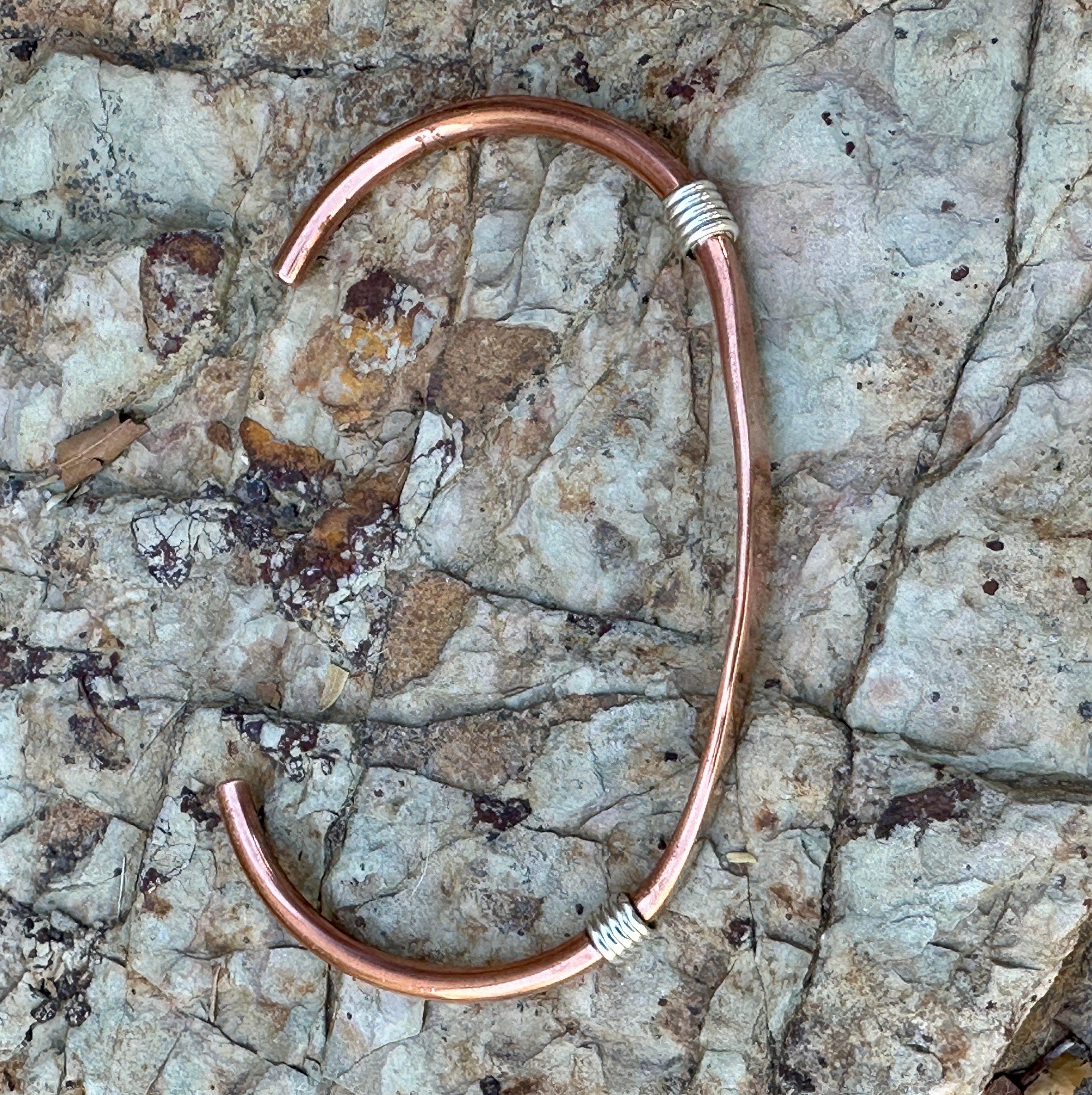 Copper Cuff w/ Silver Coils