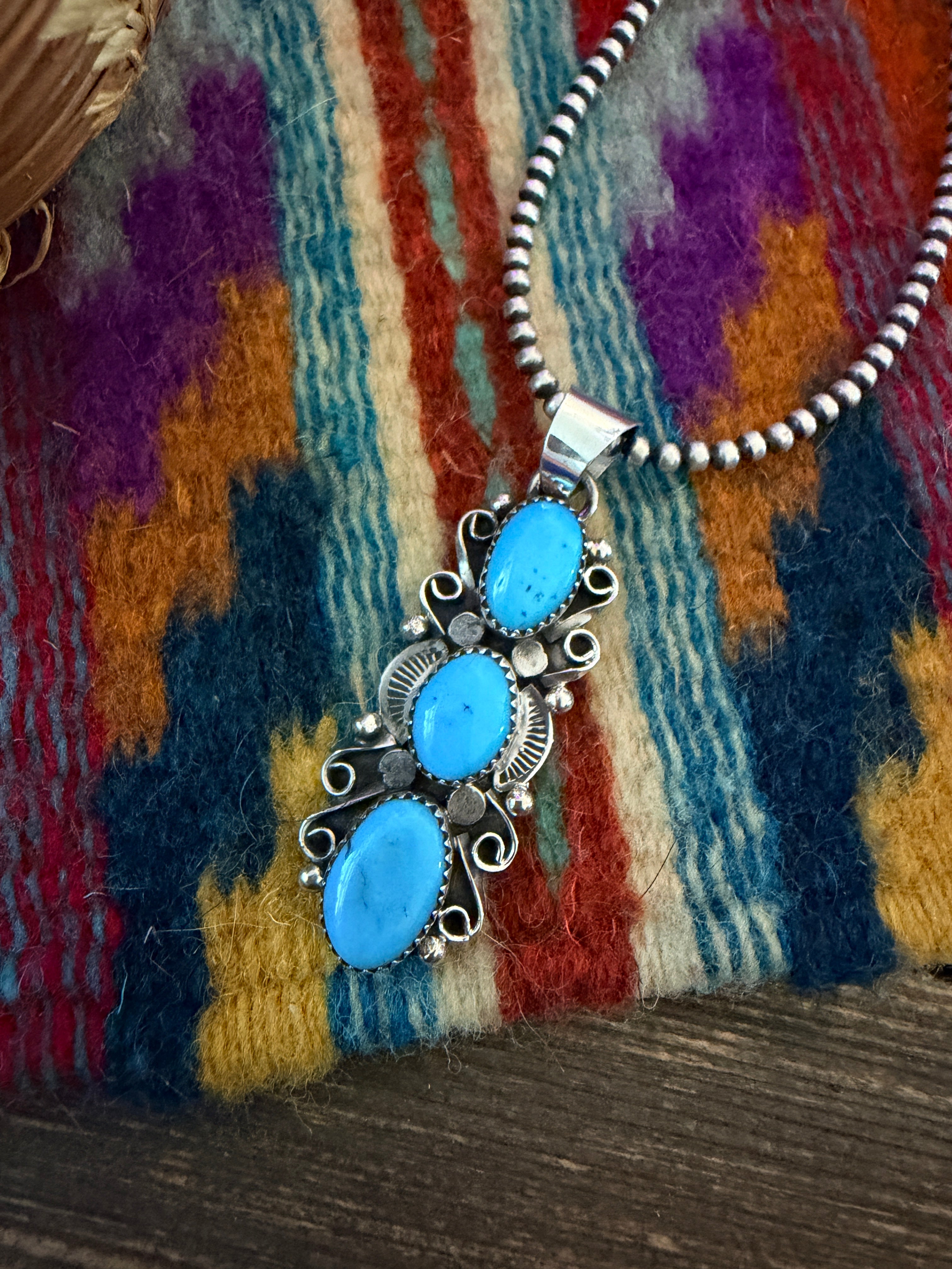 Handcrafted Turquoise and Sterling Silver Pendant