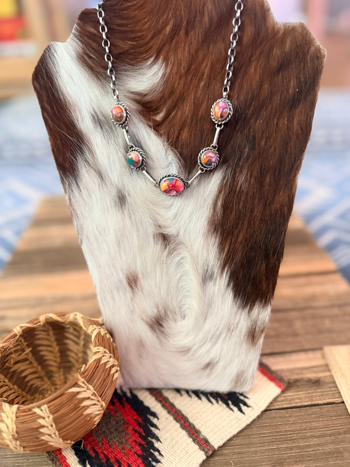Handcrafted Sterling Silver & Pink Dream Mojave Necklace by Augustine Largo