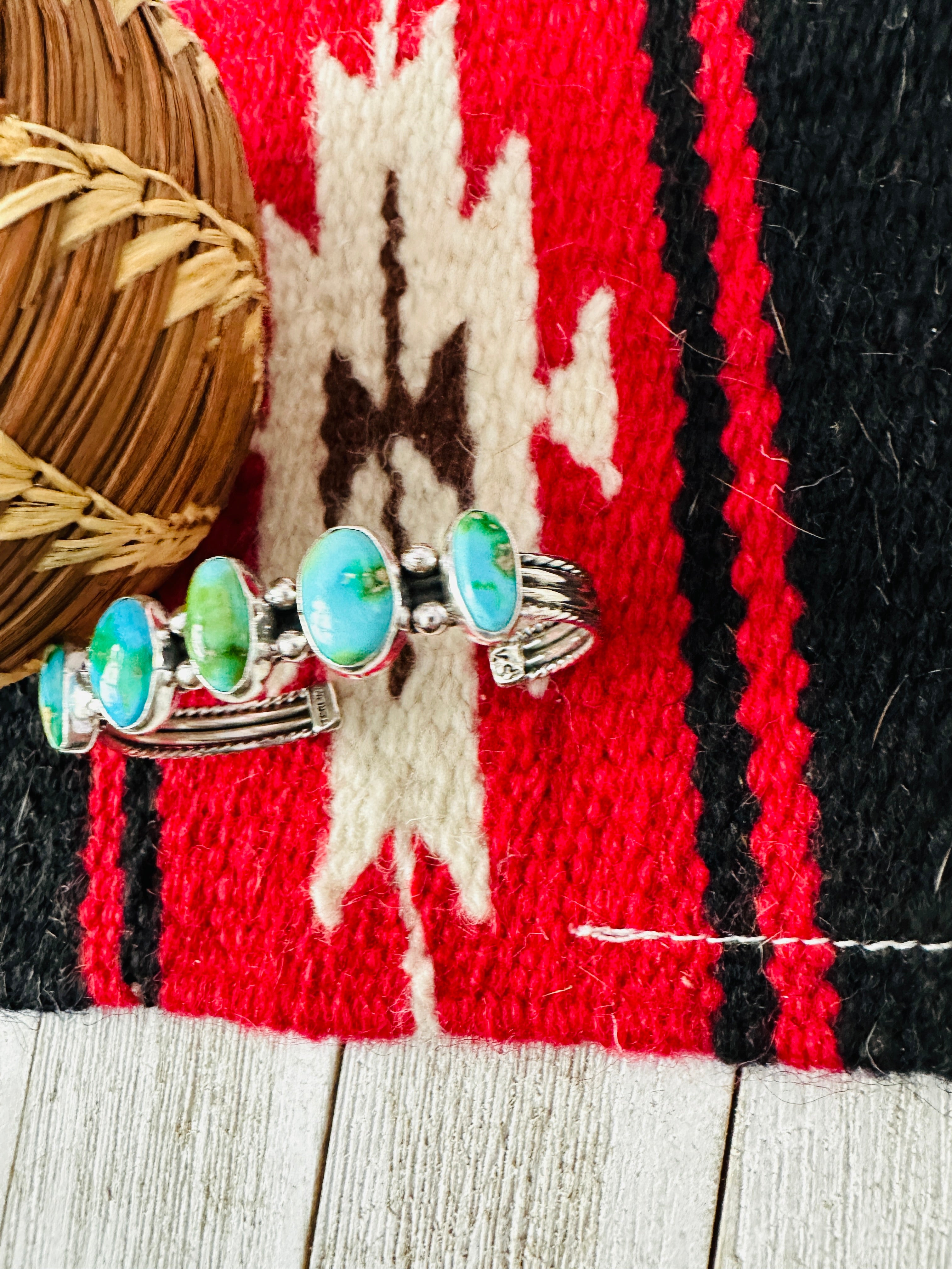 Navajo Sonoran Mountain Turquoise & Sterling Silver Cuff Bracelet