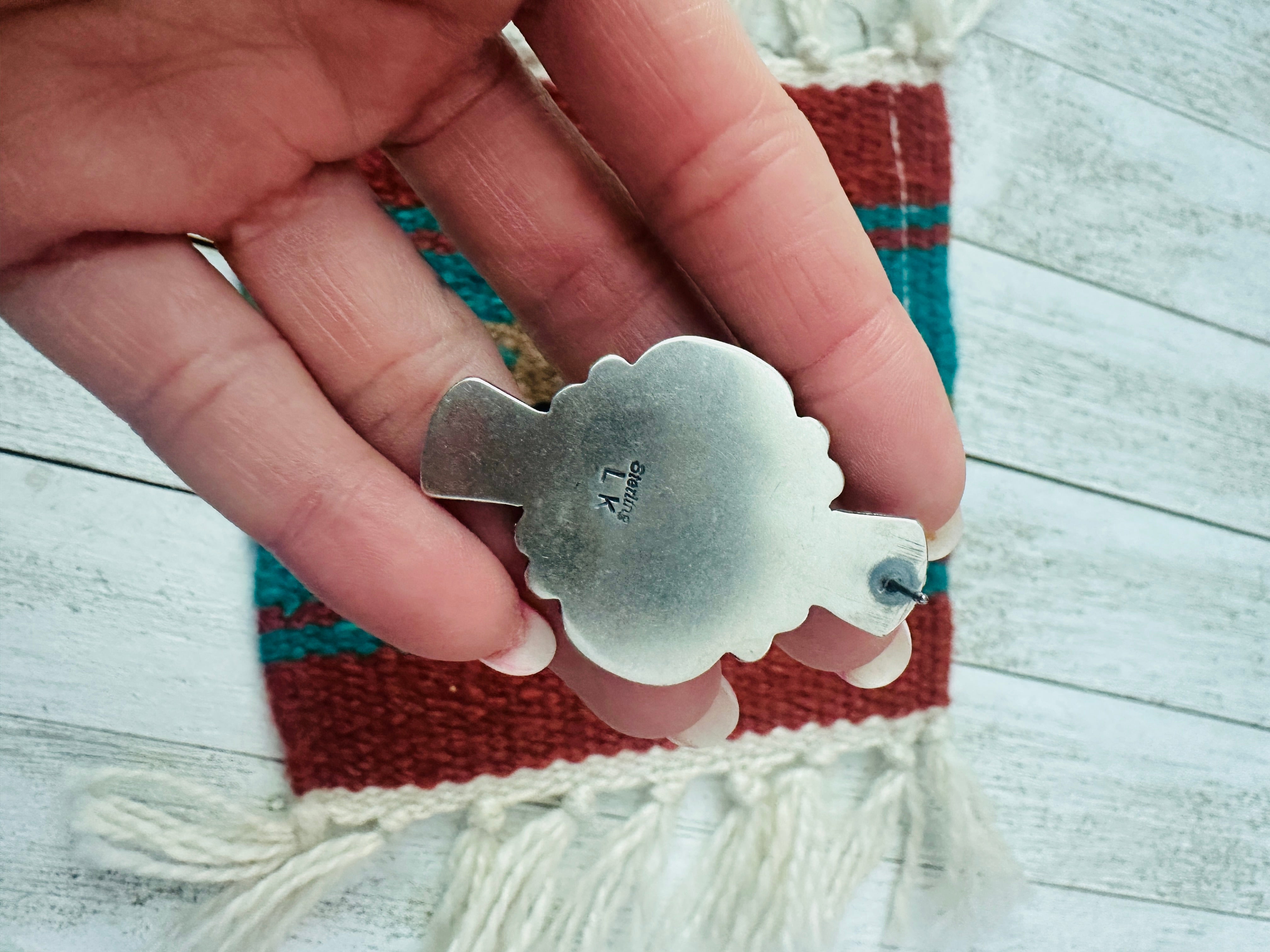 Navajo White Buffalo & Sterling Silver Post Earrings