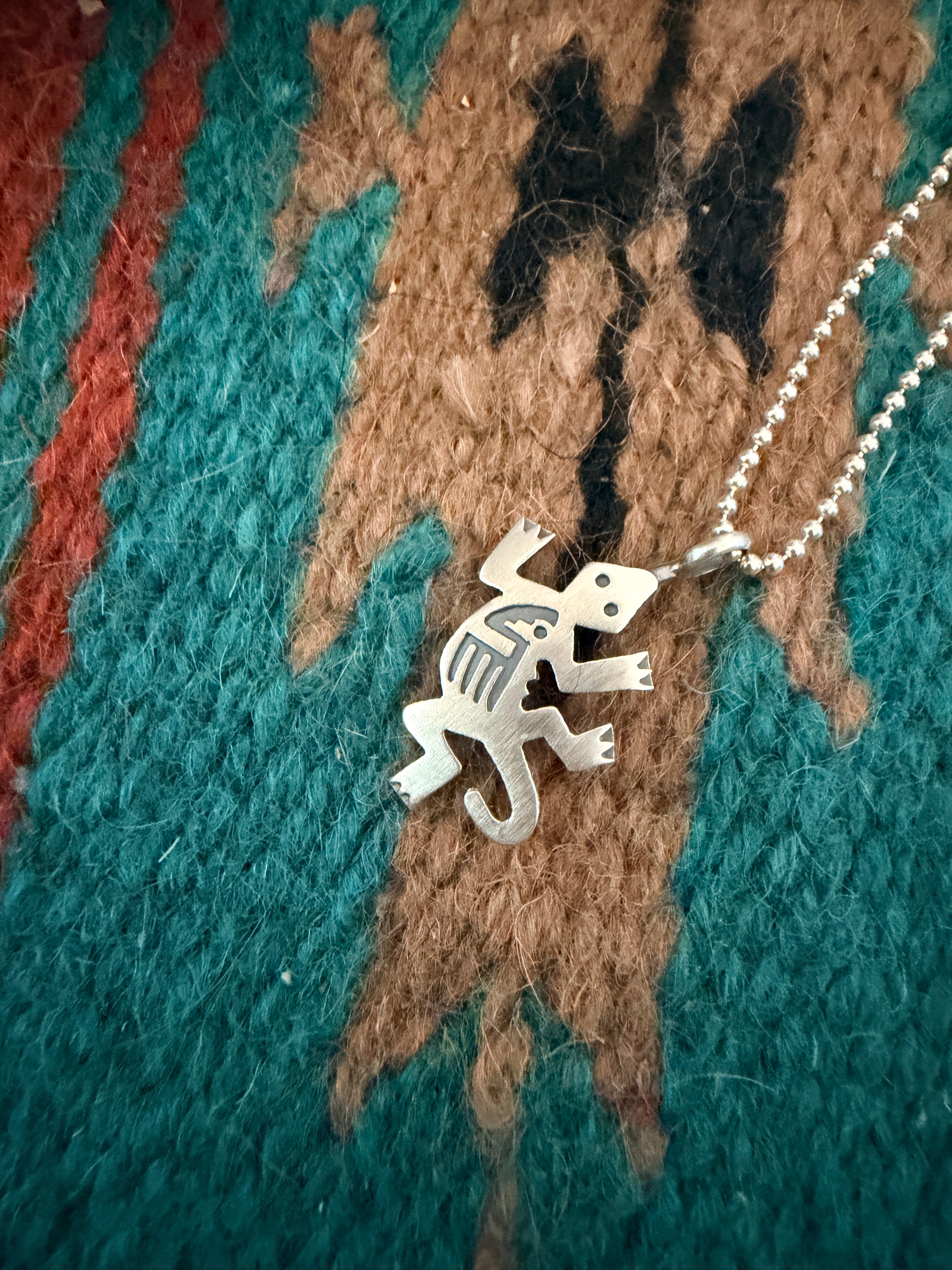 Handcrafted Sterling Silver Lizard Pendant