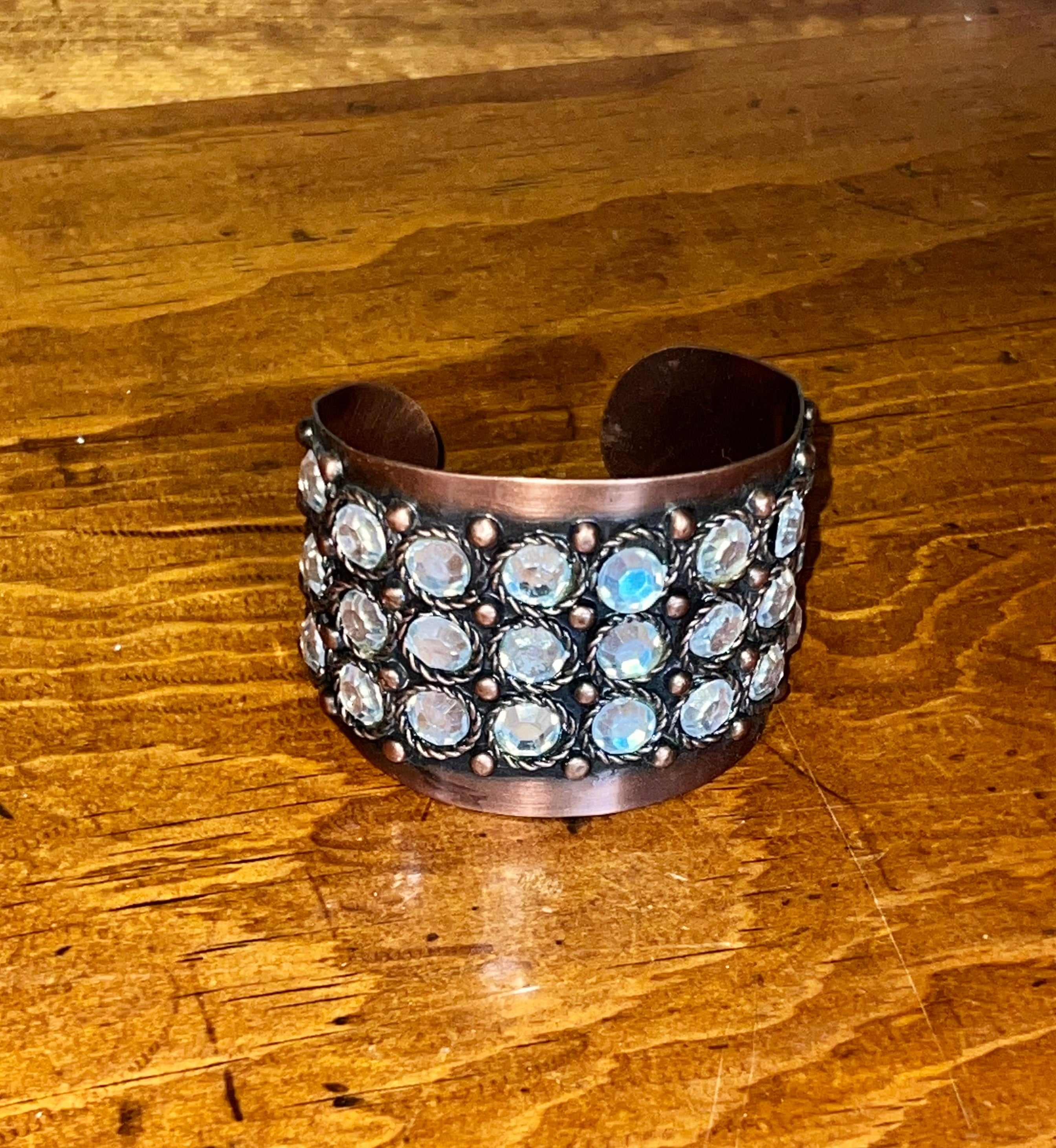 Copper Cuff CZ Bracelet
