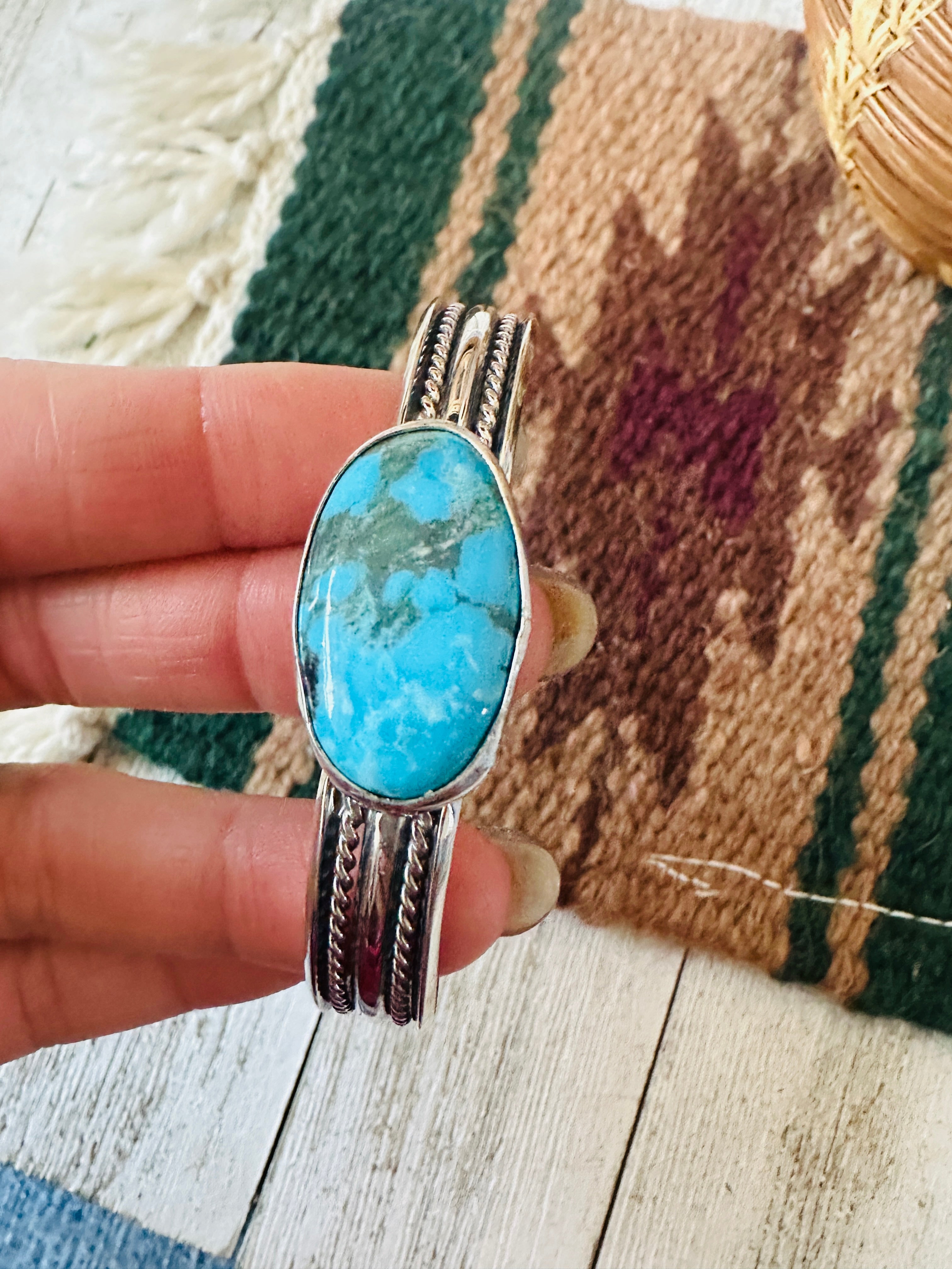 Navajo Turquoise & Sterling Silver Cuff Bracelet