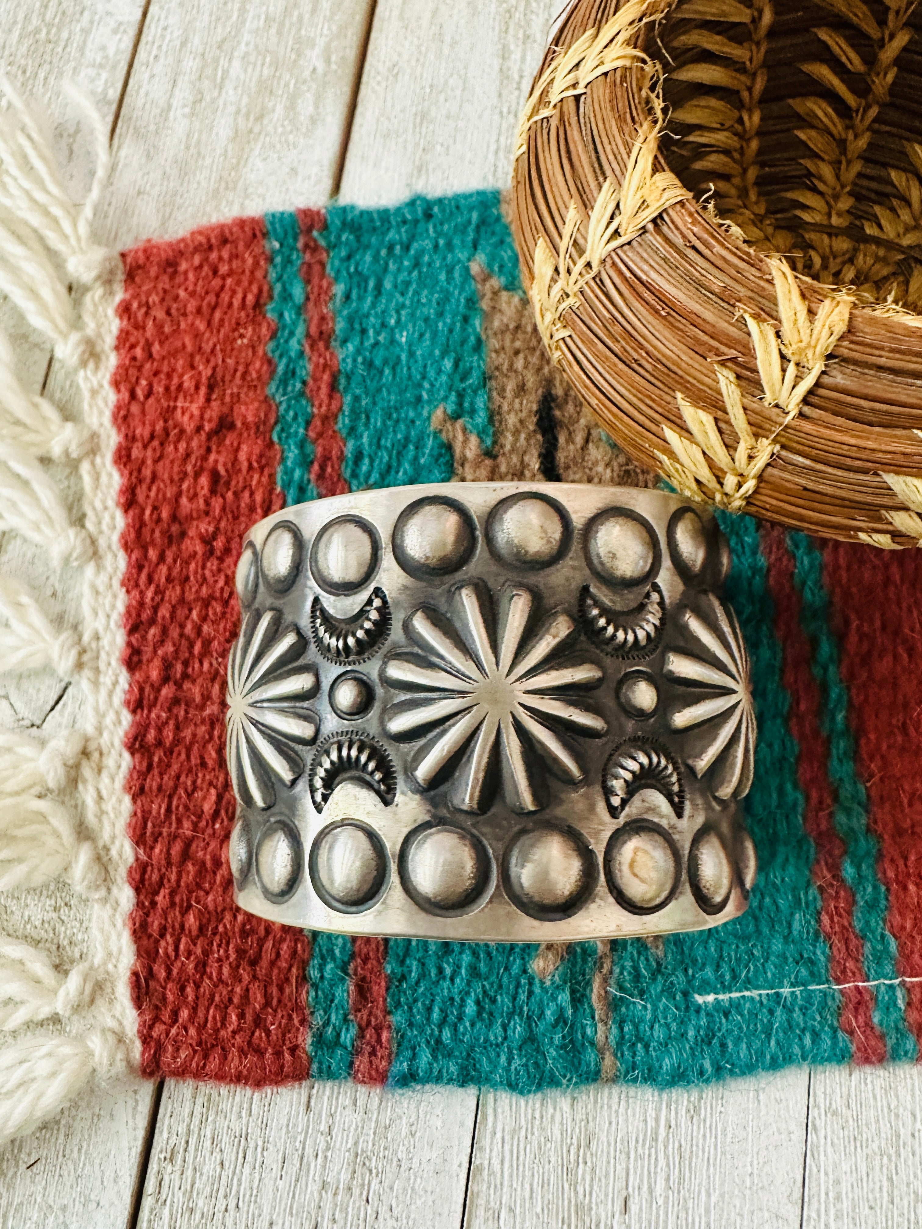 Handcrafted Hand Stamped Sterling Silver Cuff Bracelet