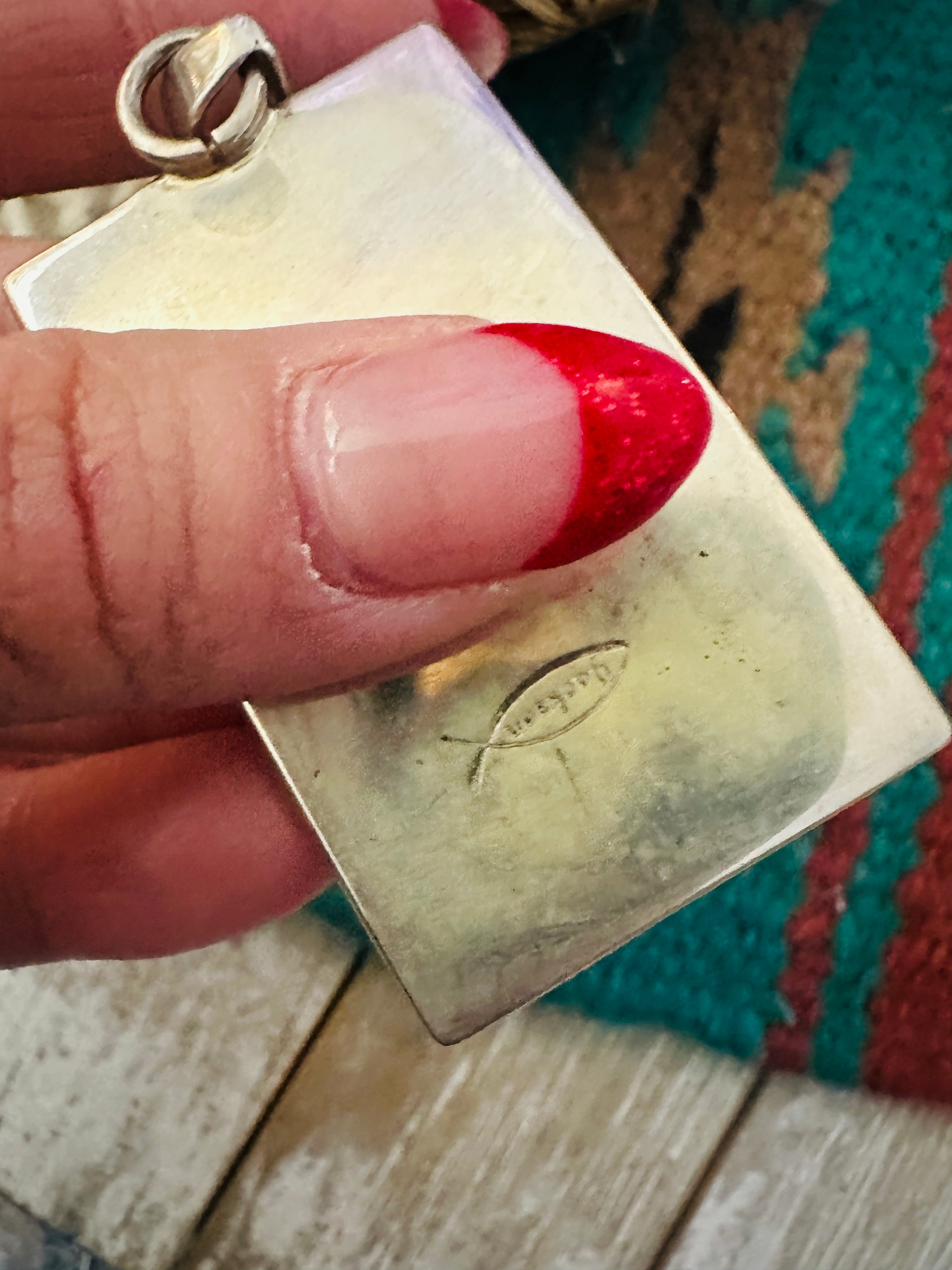 Handcrafted Sterling Silver and Multi Stone Inlay Pendant by Tom Jackson