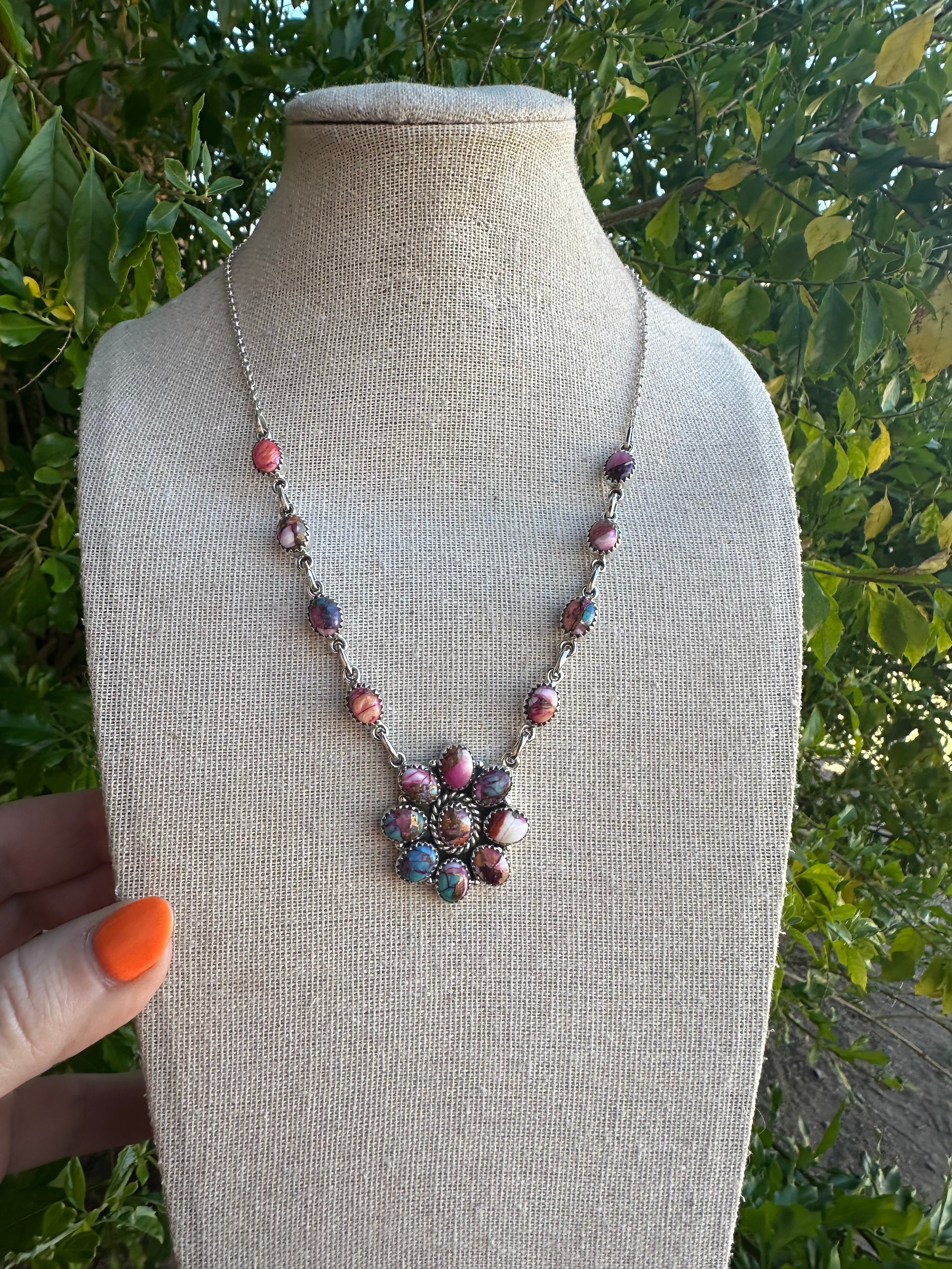 Handmade Sterling Silver & Purple Dream Mojave Necklace