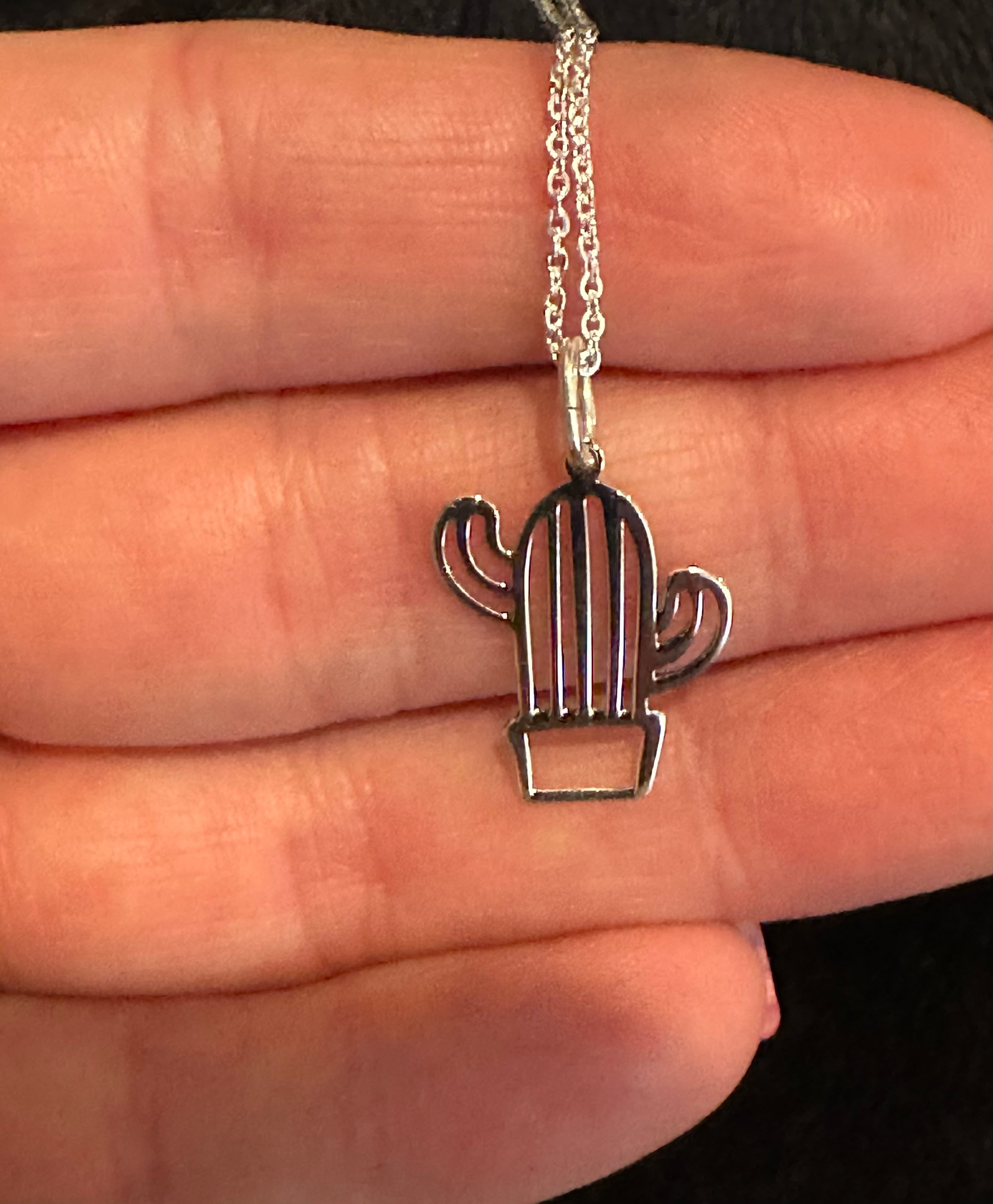 Saguaro Sterling Silver Cactus Necklace