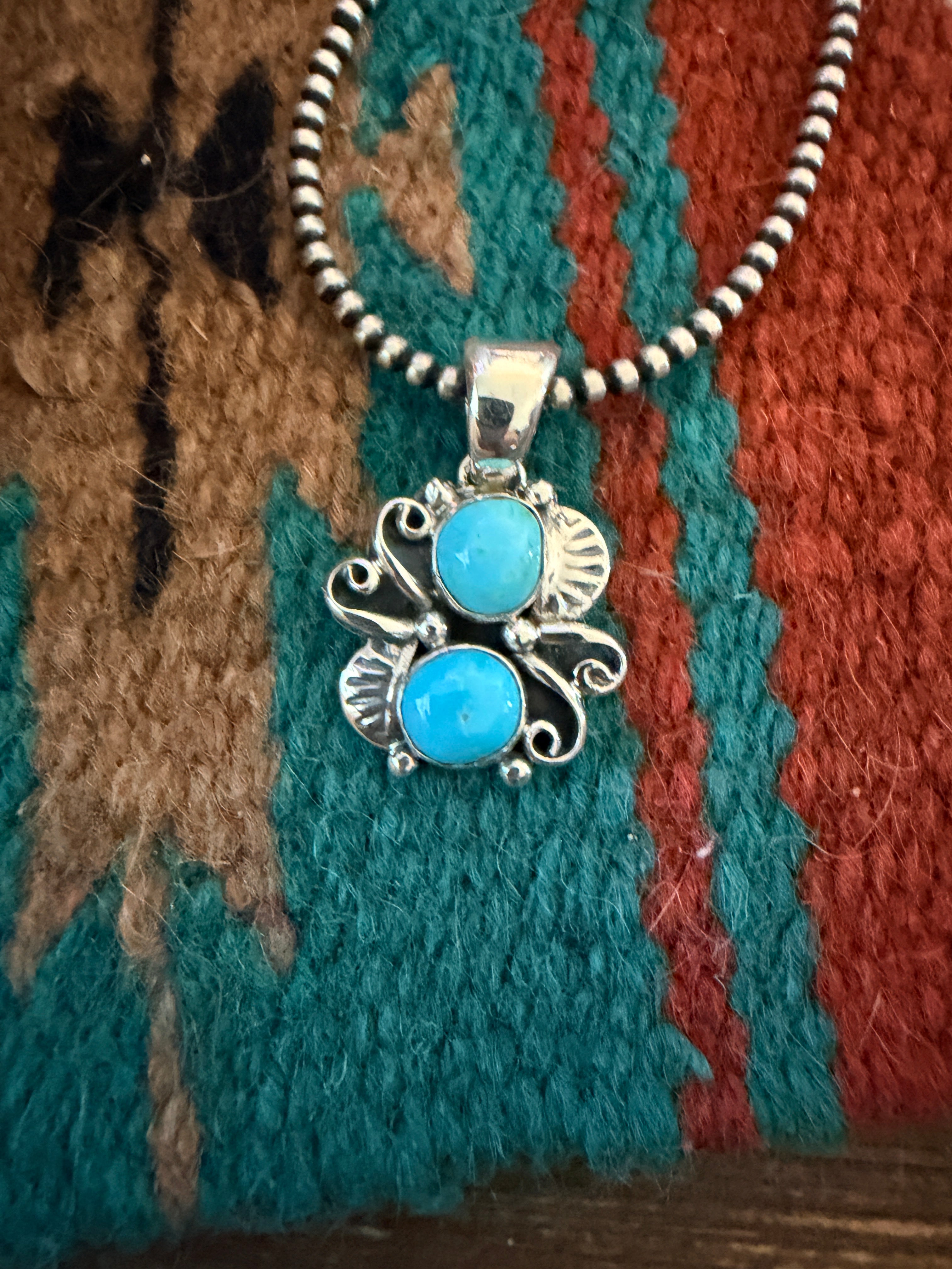 Handcrafted Sterling Silver & Turquoise Pendant