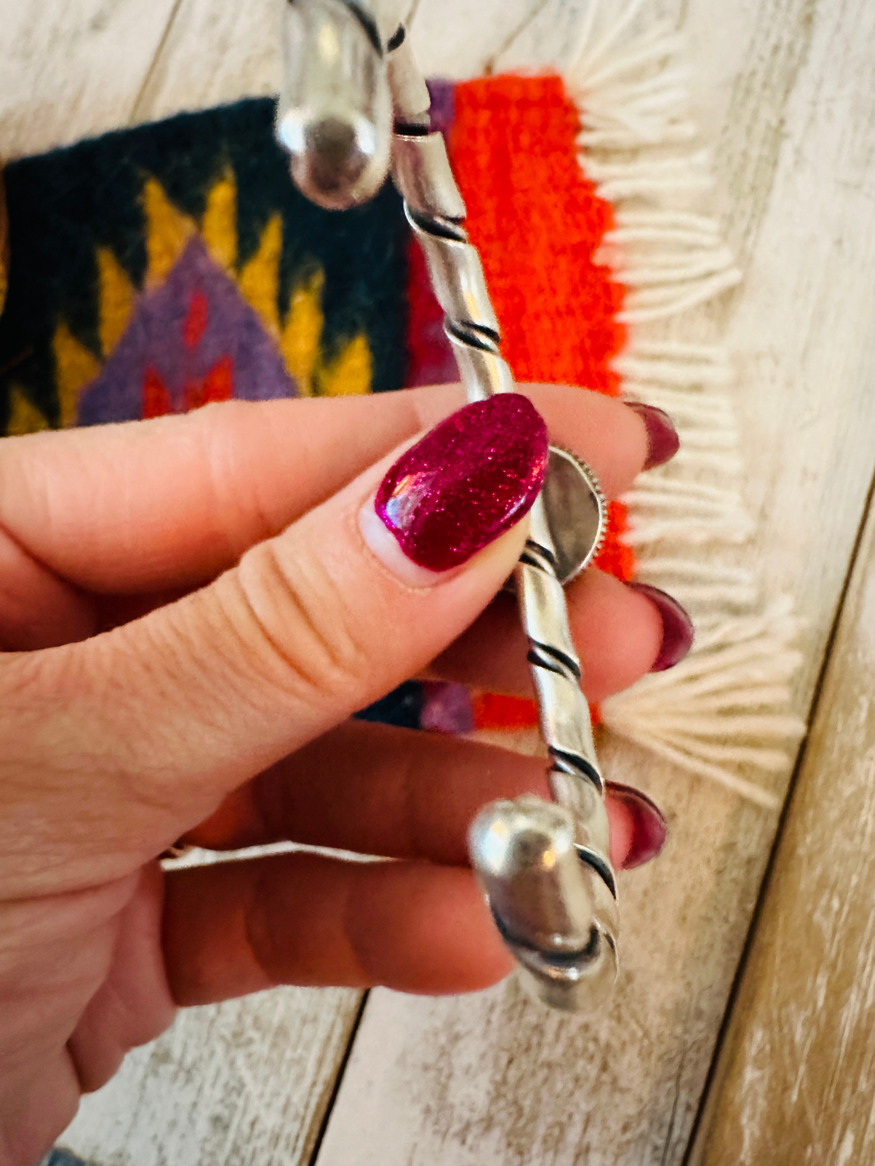 Navajo Sterling Silver & Kingman Turquoise Cuff Bracelet