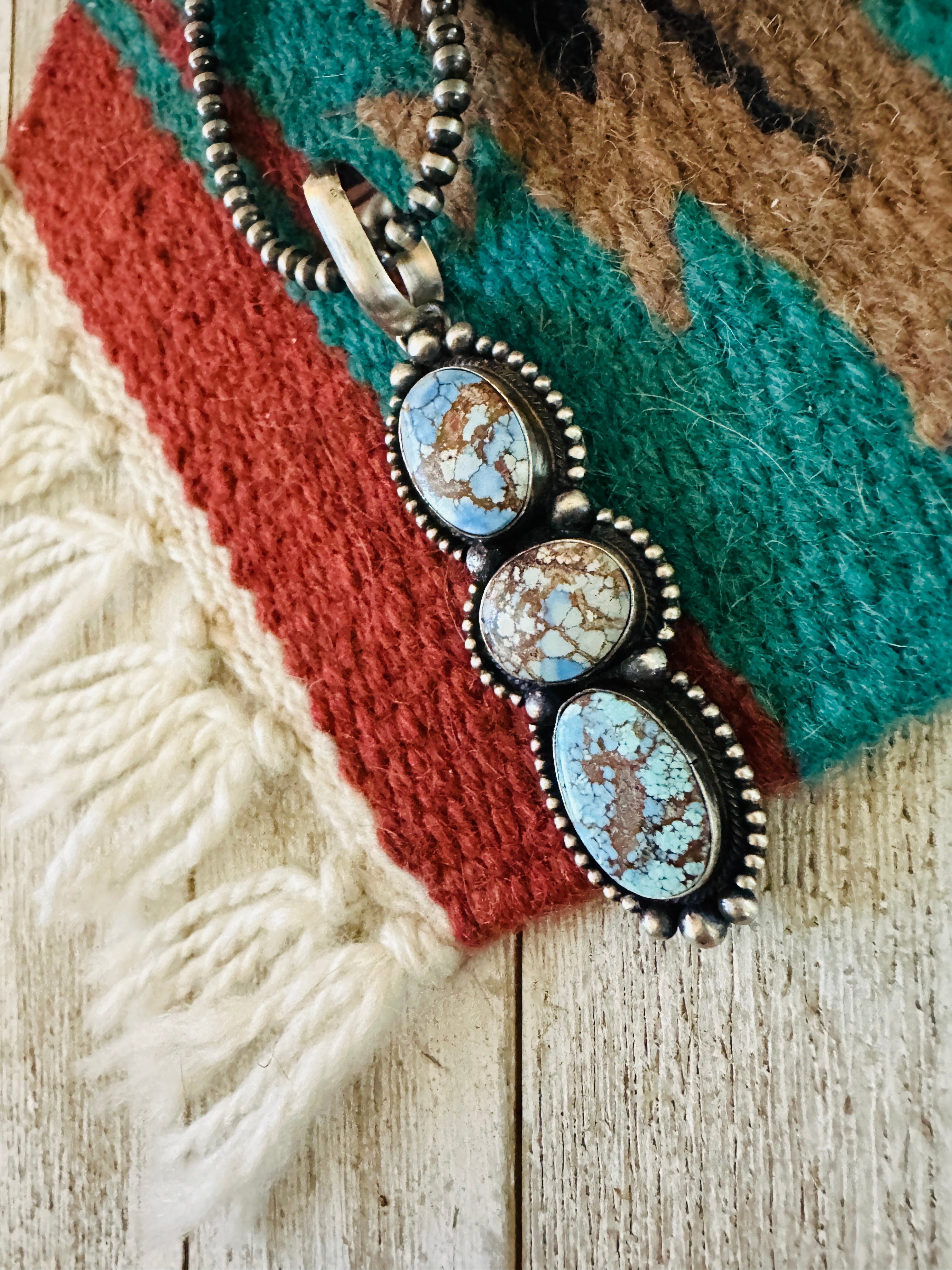 Handcrafted Golden Hills Turquoise & Sterling Silver Pendant