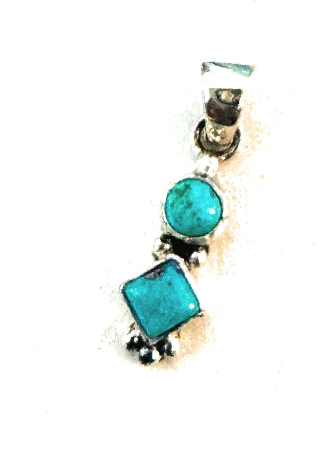 Navajo Turquoise & Sterling Silver Two-Stone Pendant