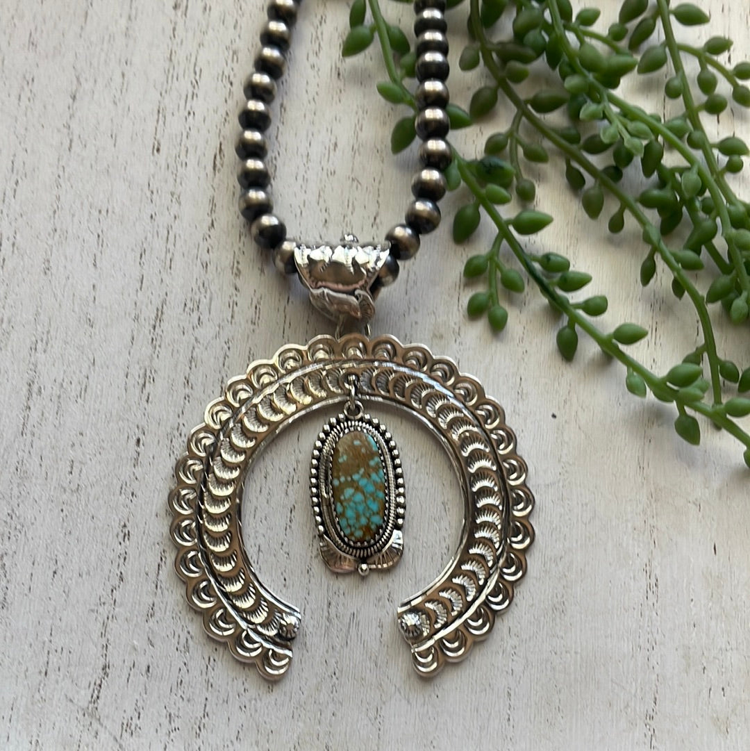 “The Statement Pendant” Handmade & Number 8 Turquoise Naja Pendant