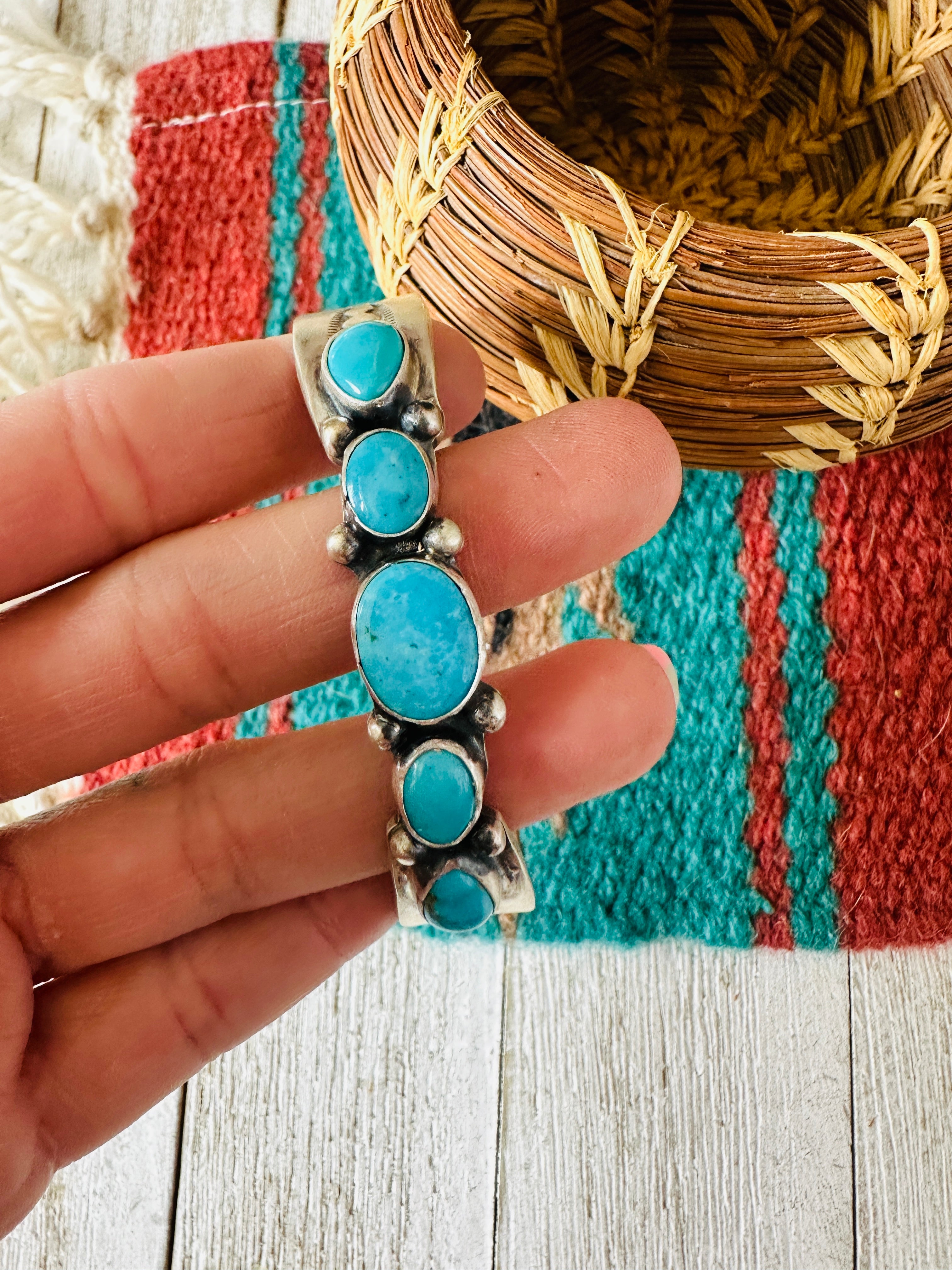 Navajo Turquoise & Sterling Silver Cuff Bracelet