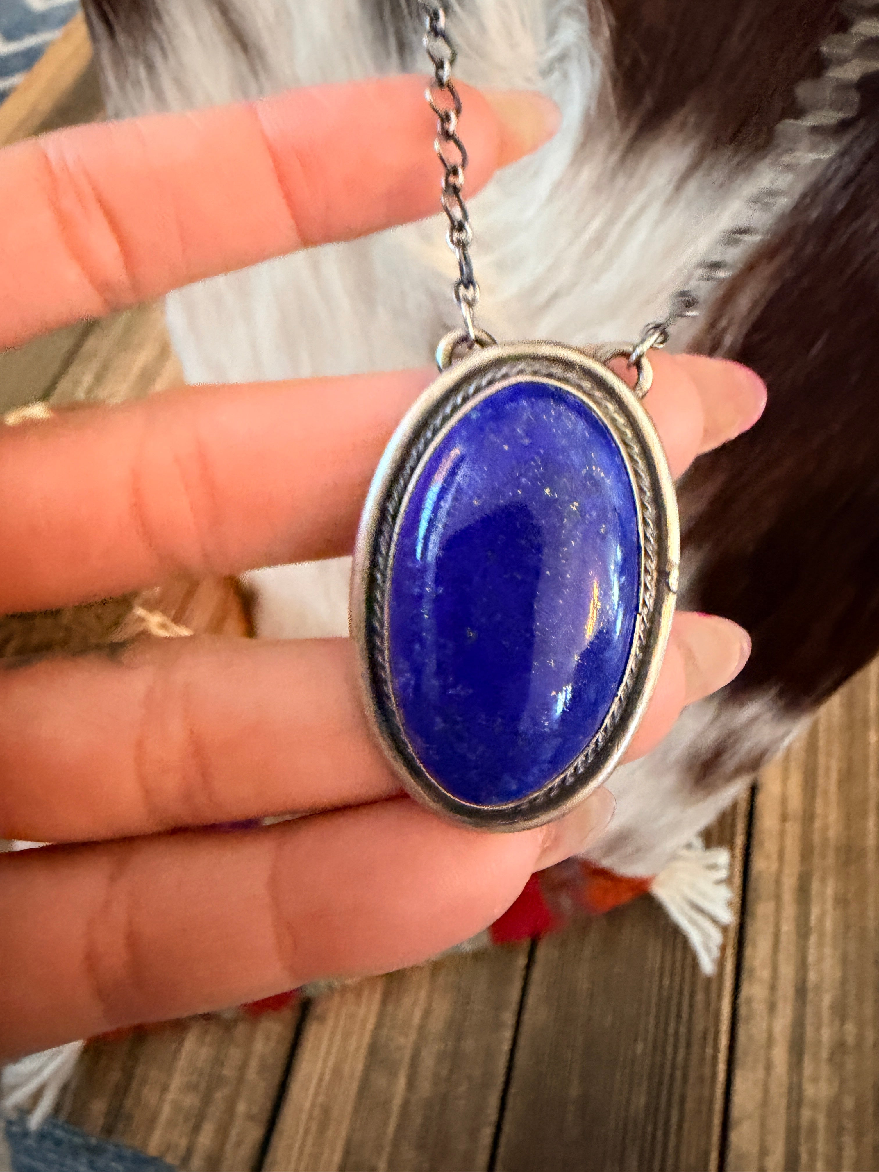 Handcrafted Lapis & Sterling Silver Necklace