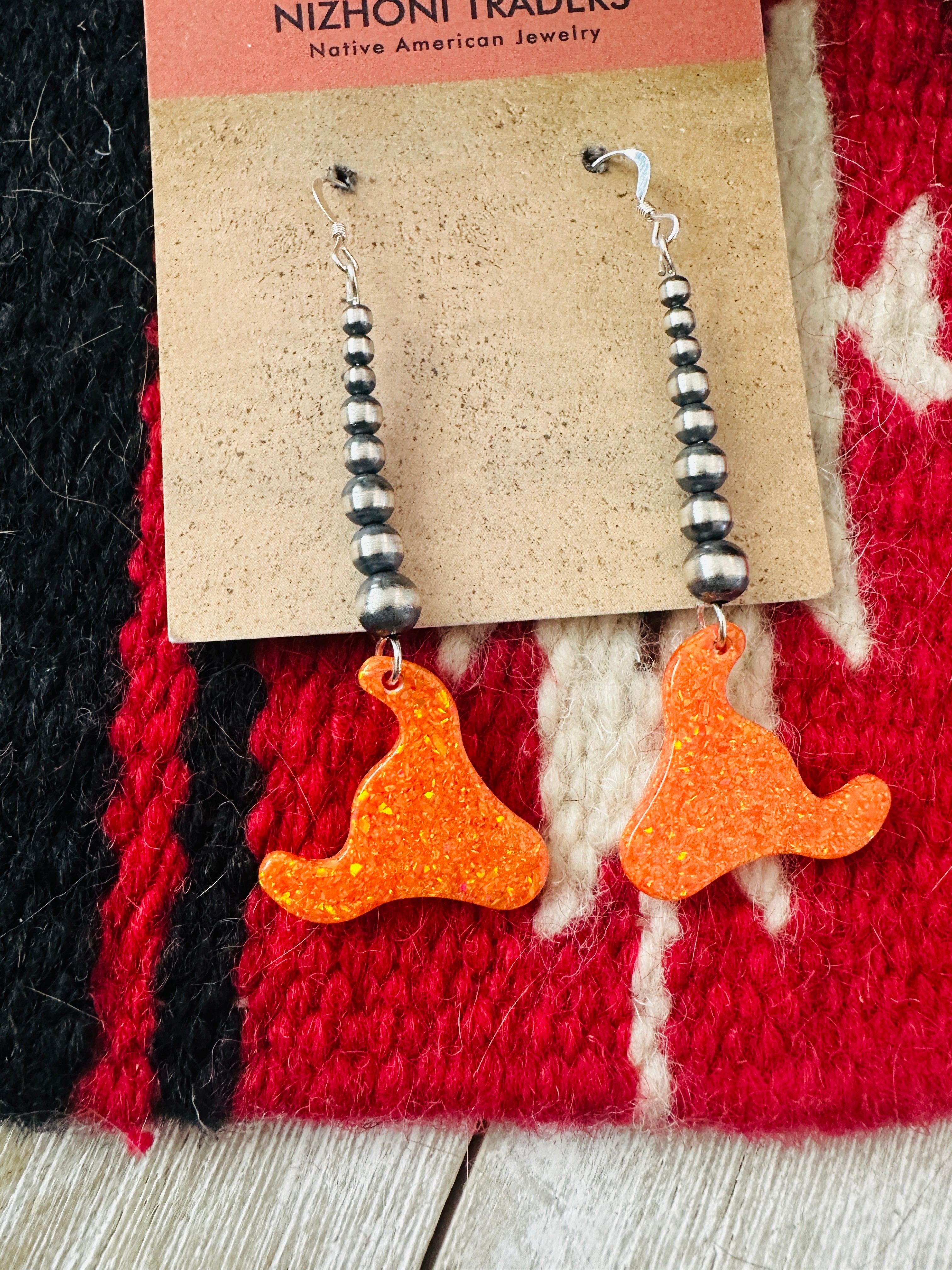 Summer Lovin’ Handcrafted Sterling Silver Pearl Beaded Opal Bull Head Dangle Earrings