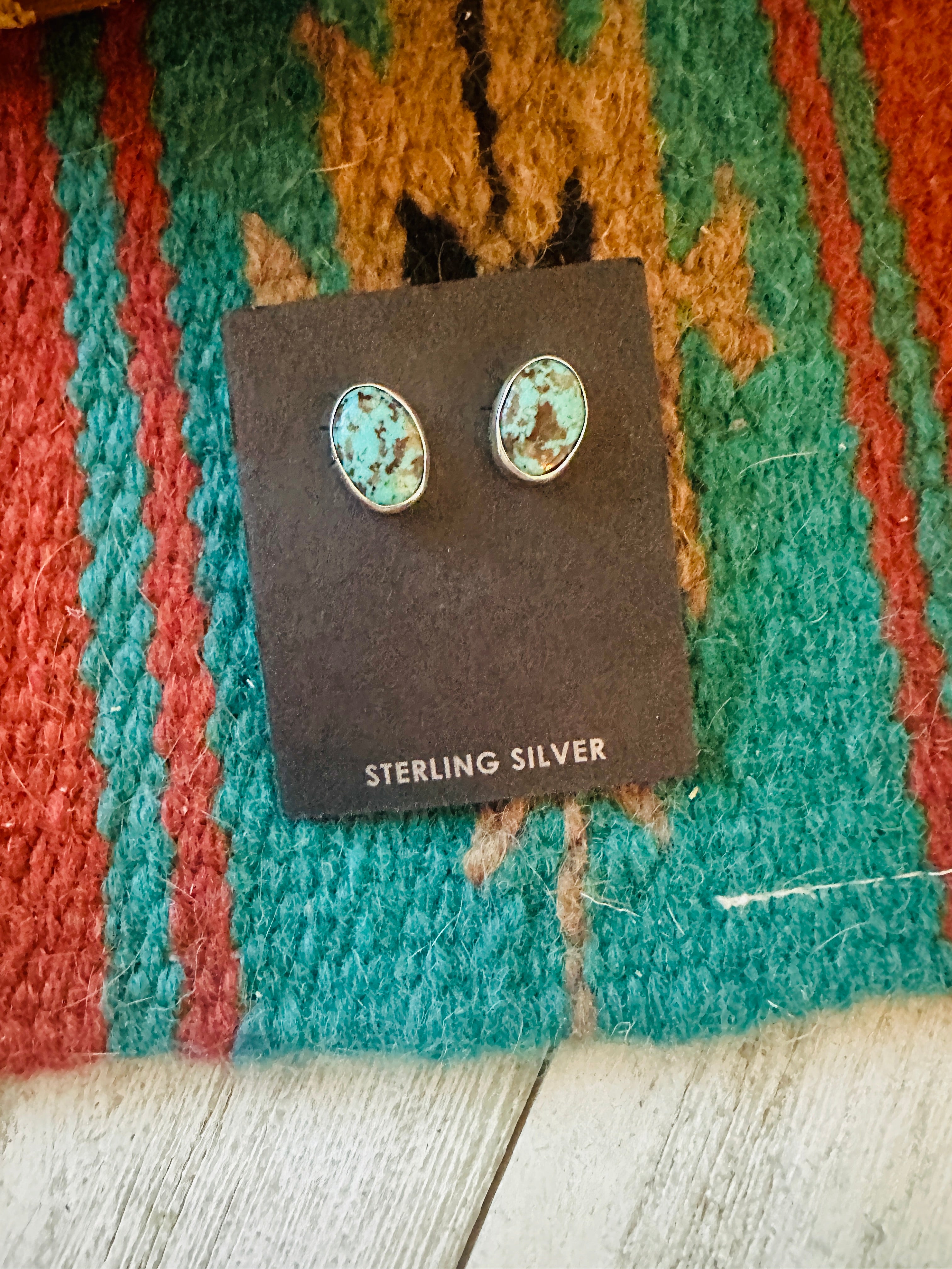 Navajo Turquoise and Sterling Silver Stud Earrings