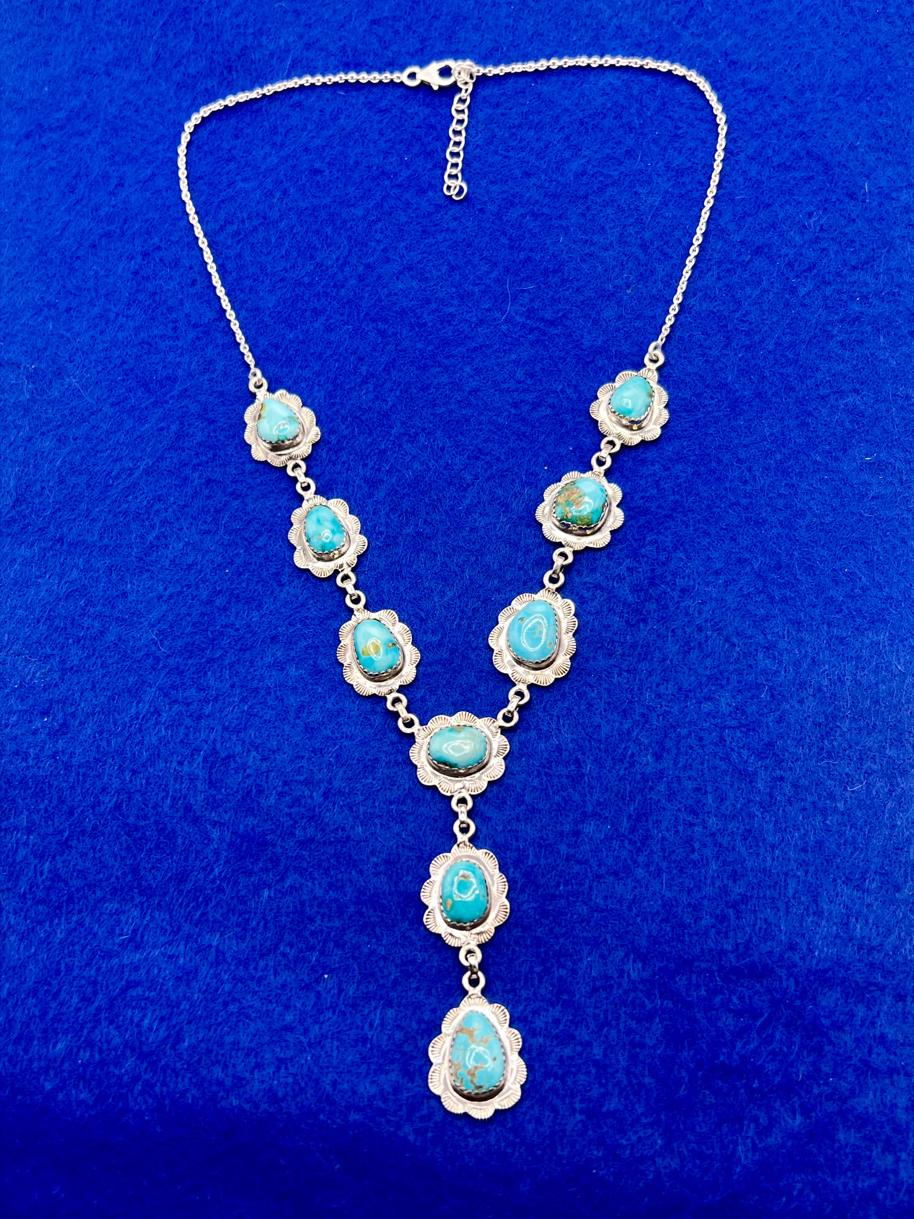 Handmade South Hill Sonoran Turquoise Sterling Silver Necklace