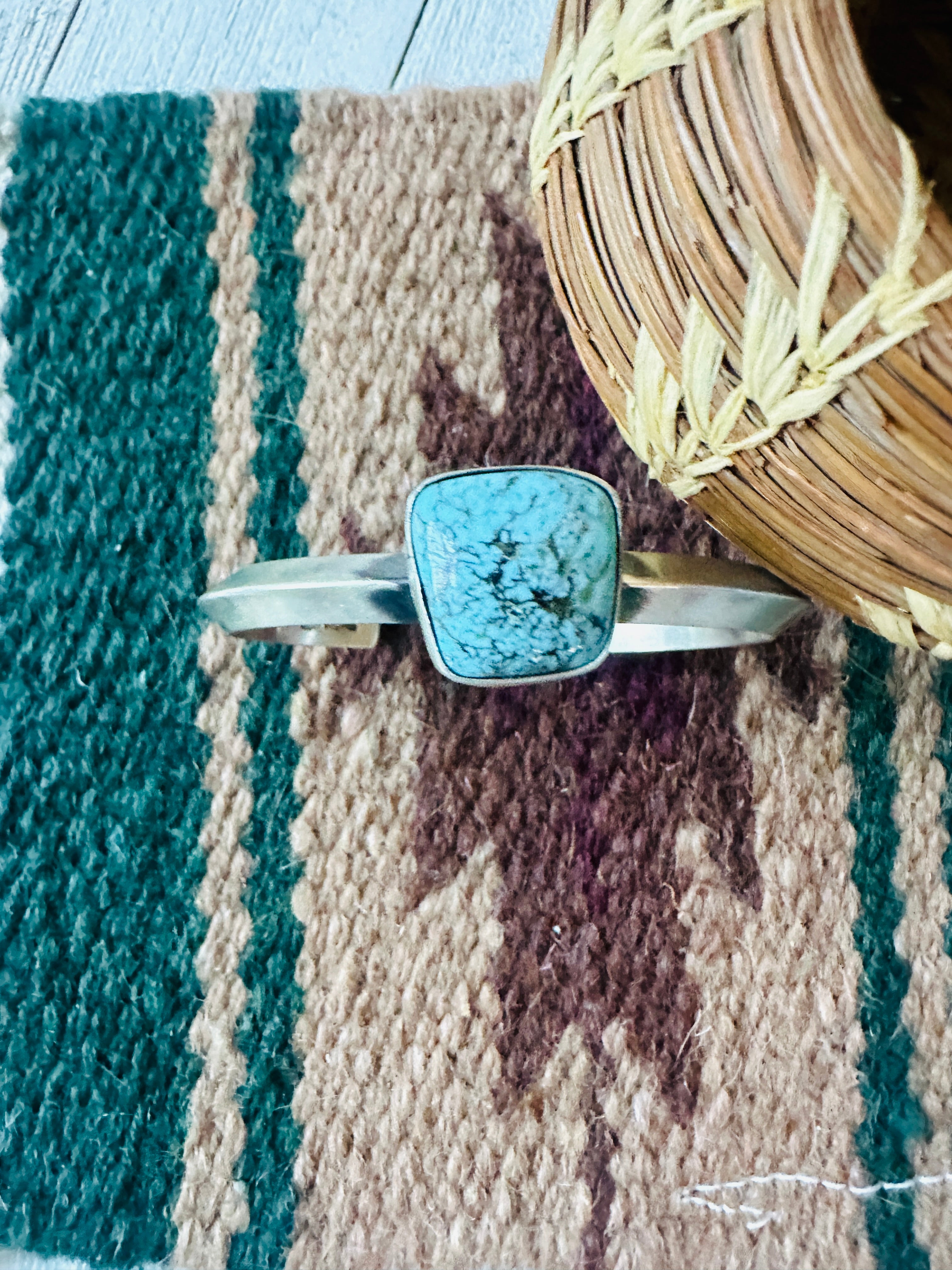 Navajo Sterling Silver & Turquoise Cuff Bracelet