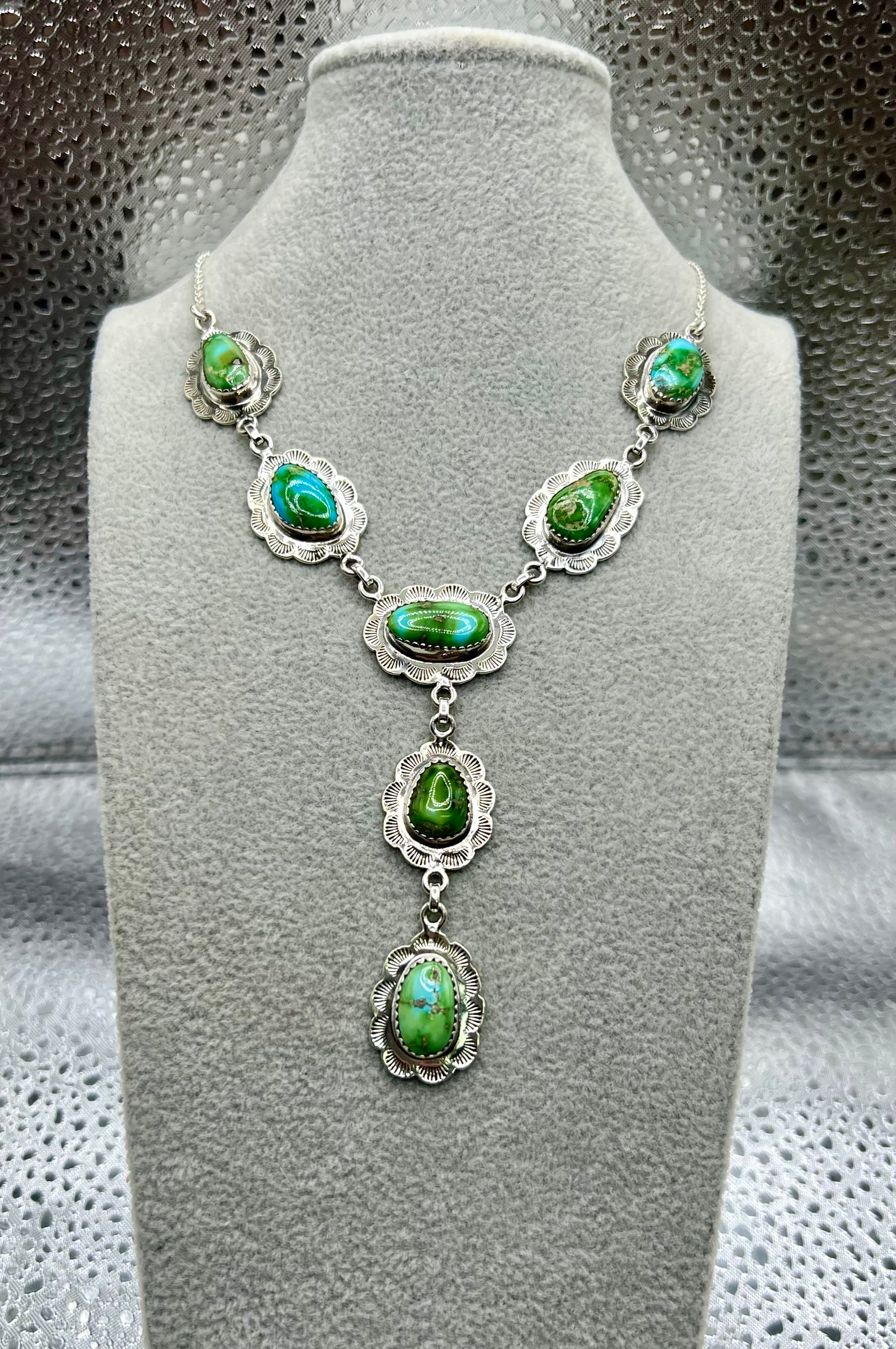 Handmade South Hill Sonoran Turquoise Sterling Silver Necklace