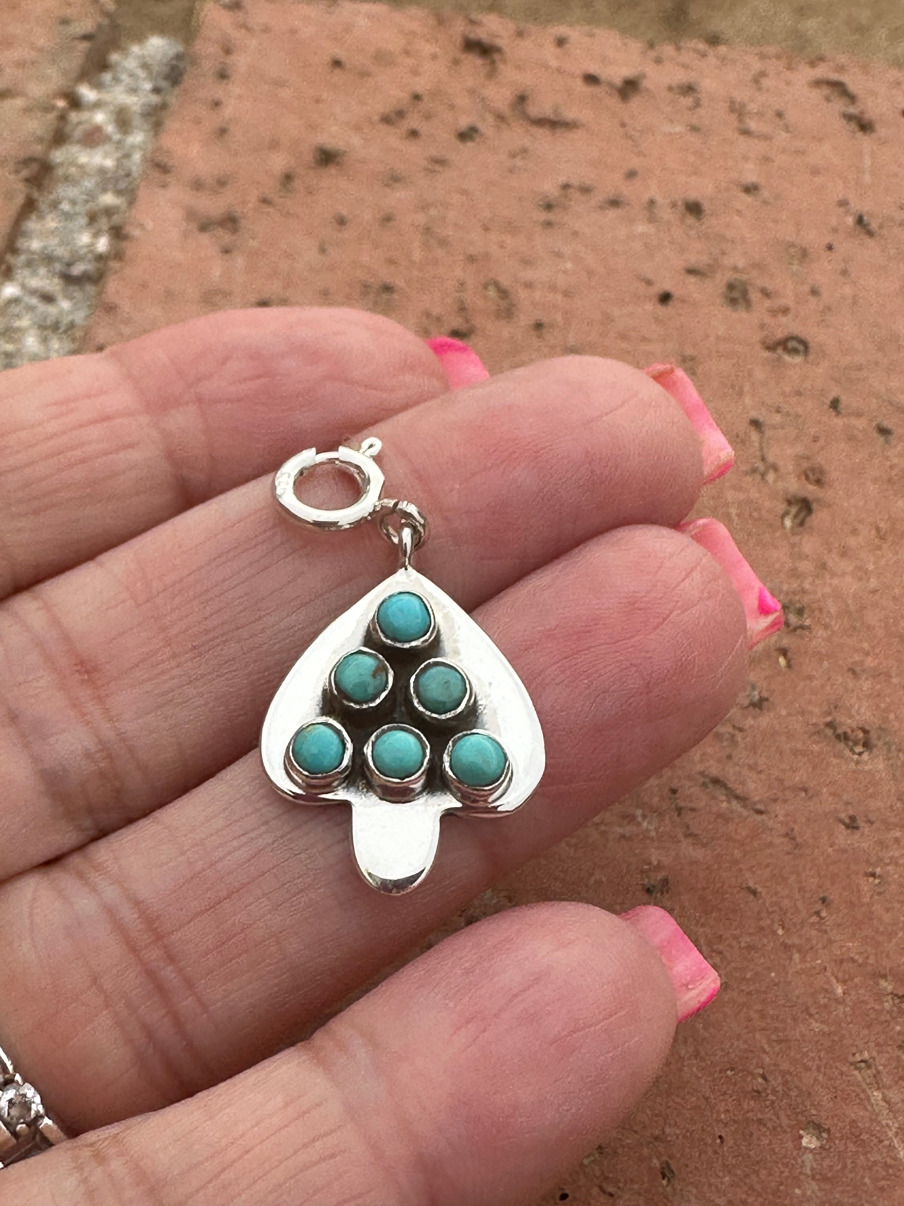 Sterling Silver and Turquoise Mini Christmas Tree Charm