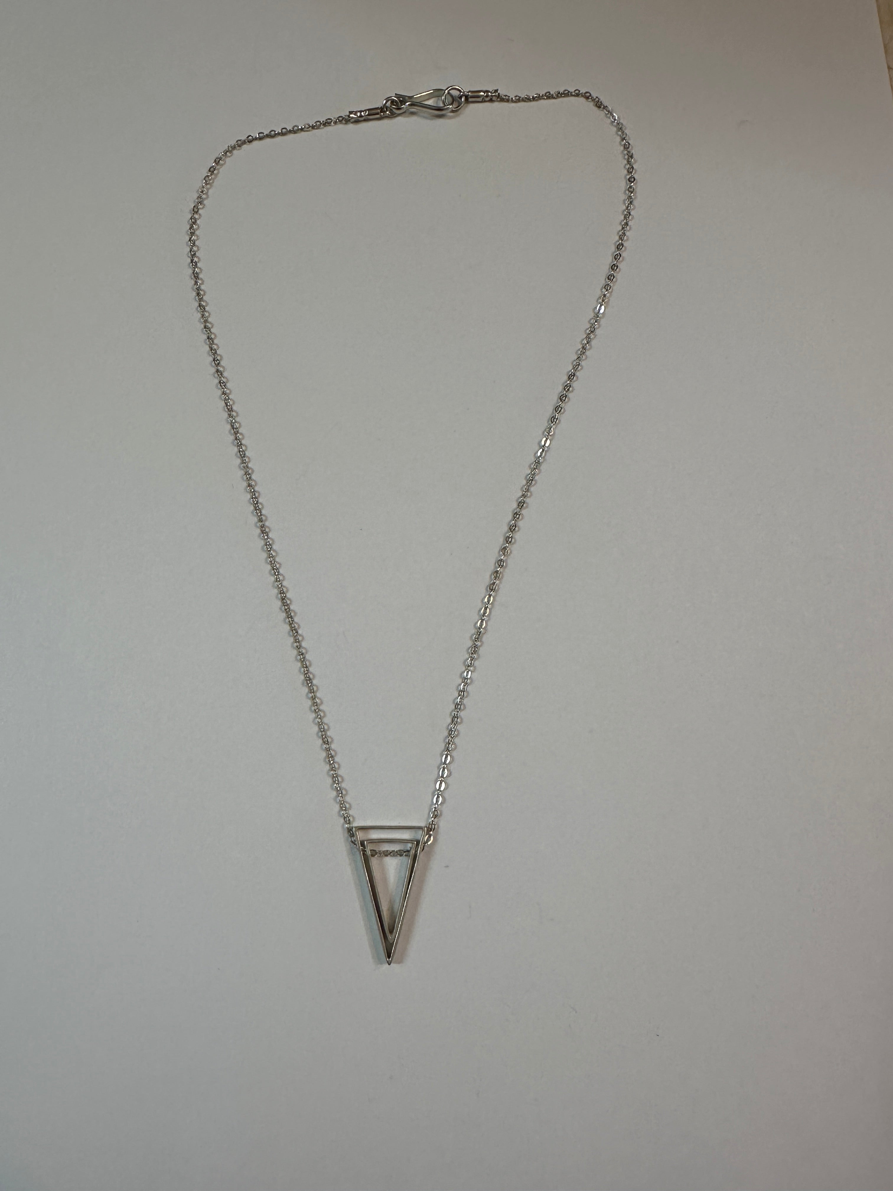 Silver & Gold Nested Triangles Necklace